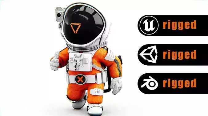 TOON ASTRONAUT CV-200  Rigged for Unreal Engine - Unity - MIXAMO