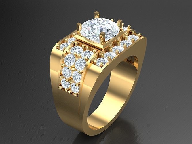 Wedding and engagement ring men 1MR53 3D print model