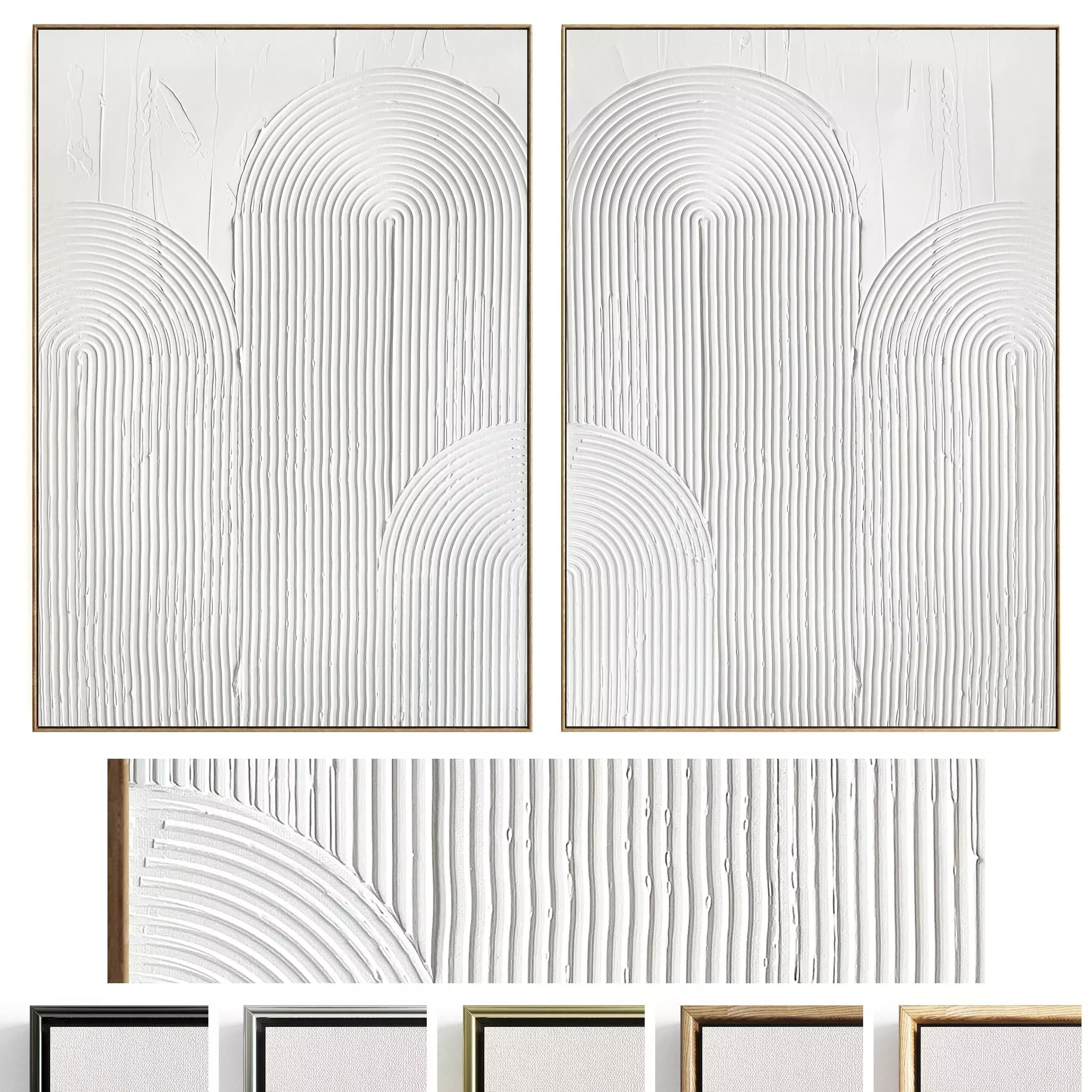 Plaster Two Photo Frame 481 Low-poly 3D model_0