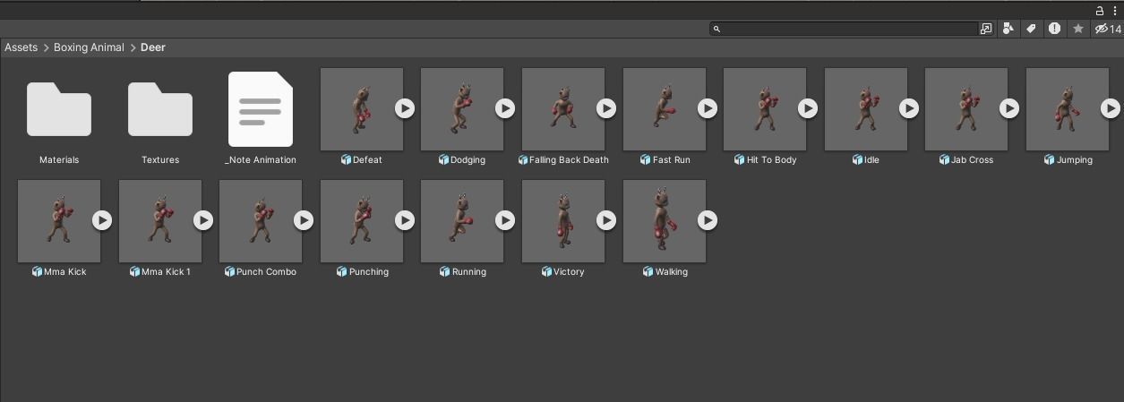 Boxing Deer Animal Animated Low-poly 3D model_8