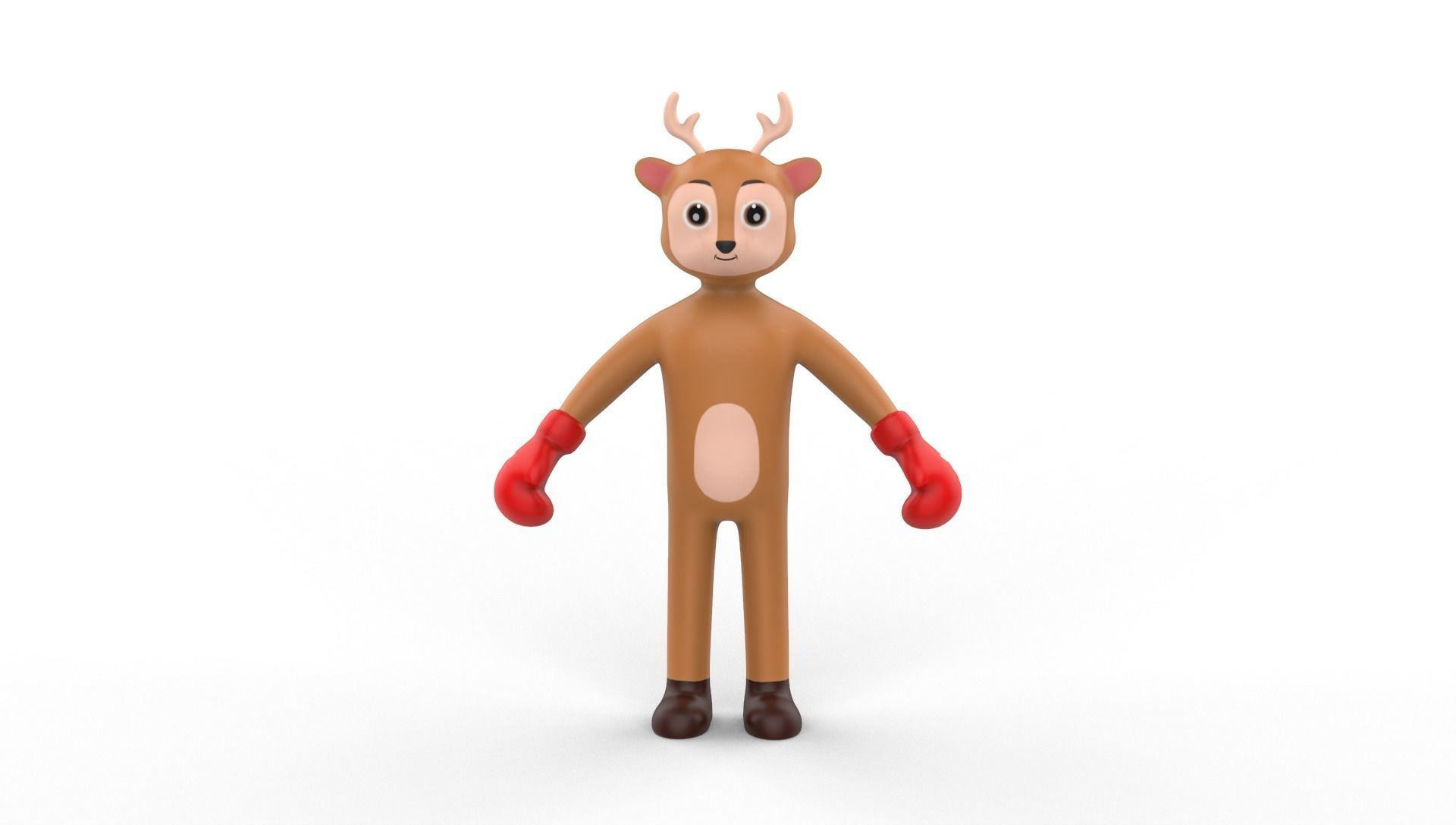Boxing Deer Animal Animated Low-poly 3D model_10