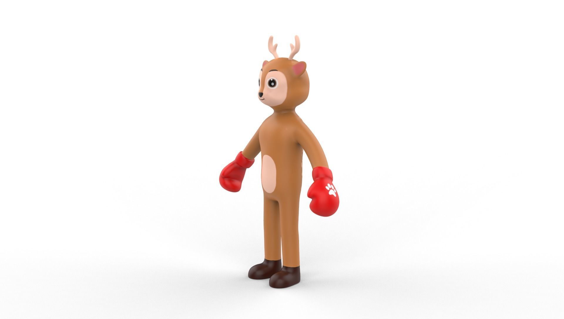 Boxing Deer Animal Animated Low-poly 3D model_12