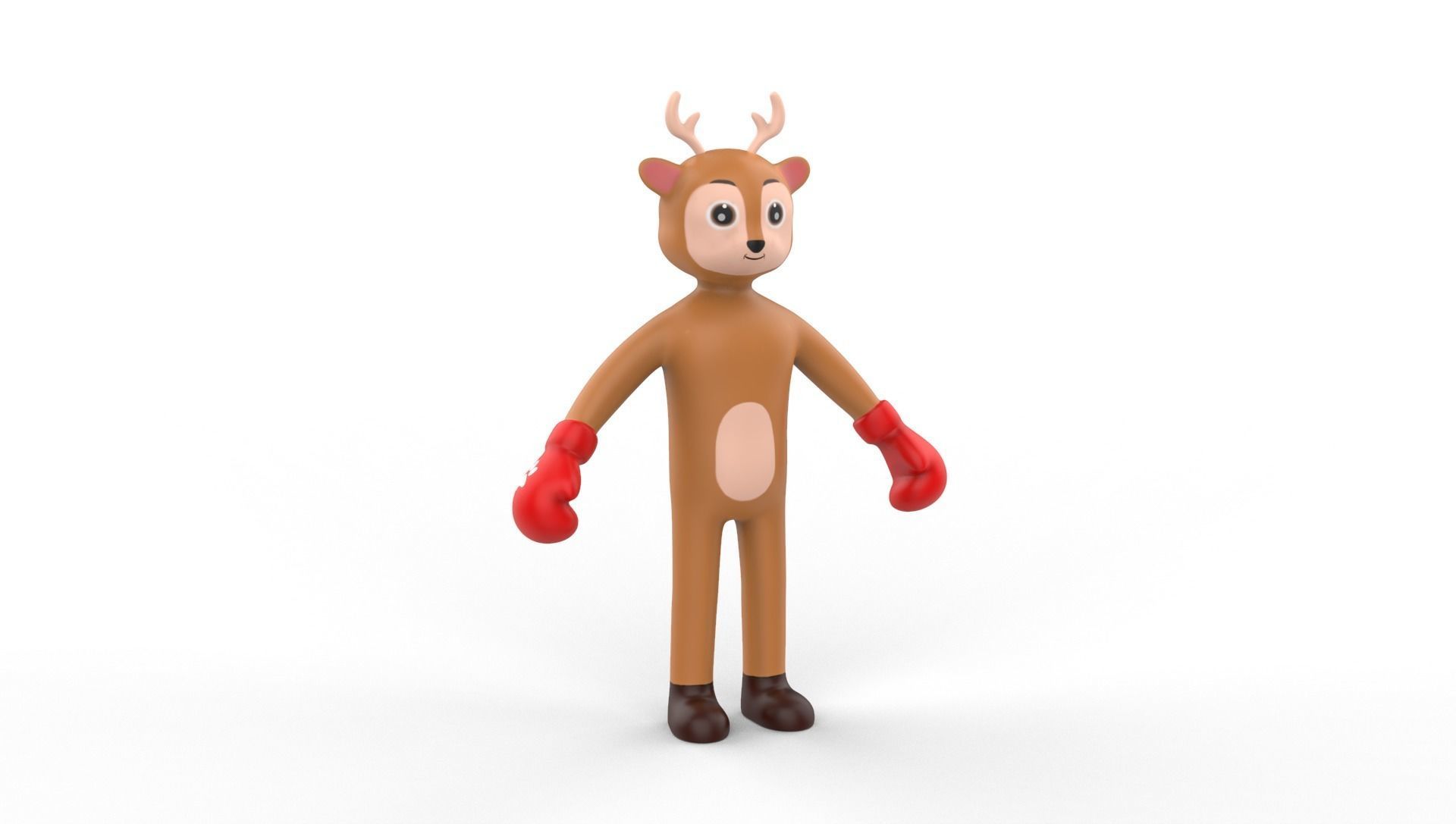 Boxing Deer Animal Animated Low-poly 3D model_23