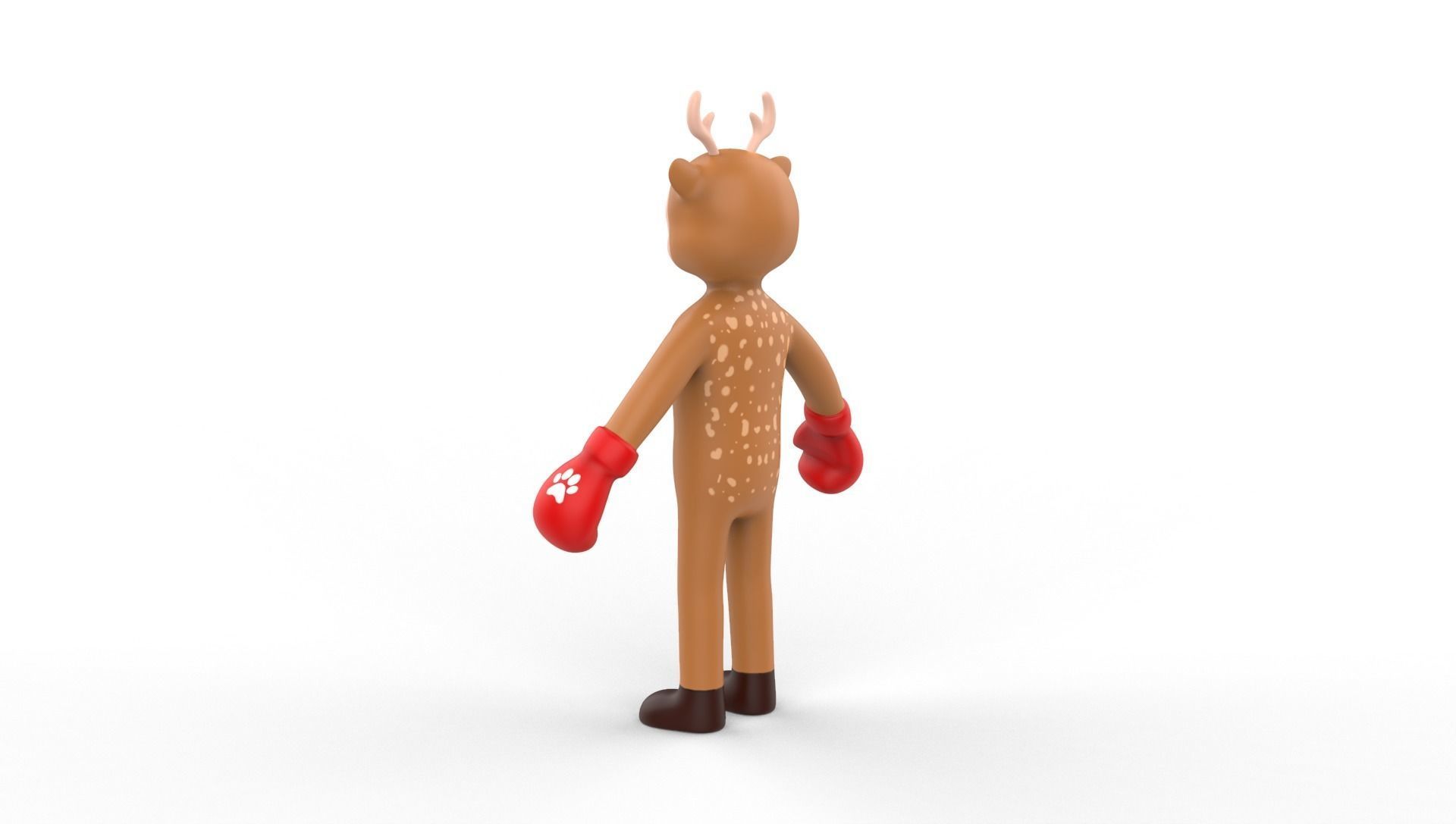 Boxing Deer Animal Animated Low-poly 3D model_15