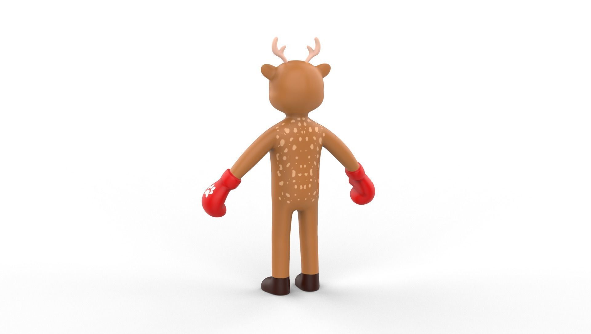 Boxing Deer Animal Animated Low-poly 3D model_16