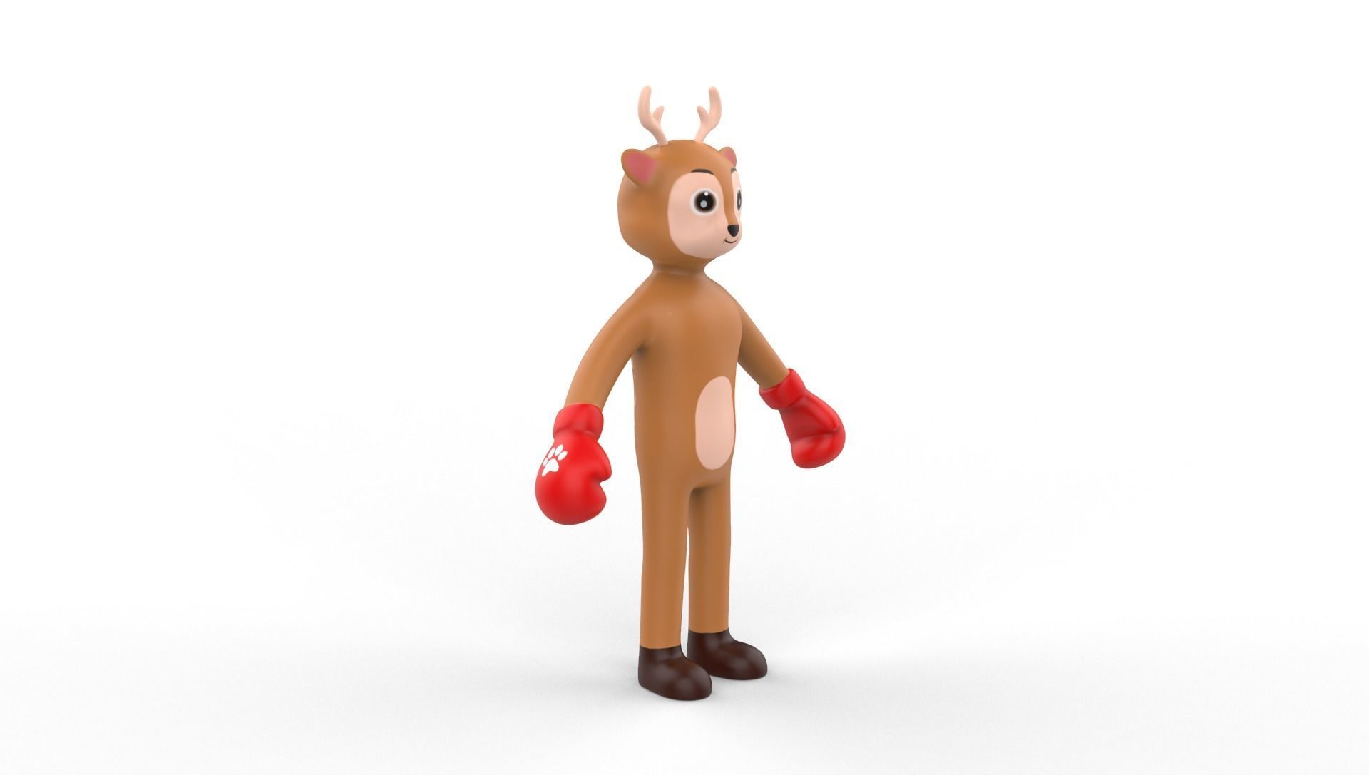 Boxing Deer Animal Animated Low-poly 3D model_22