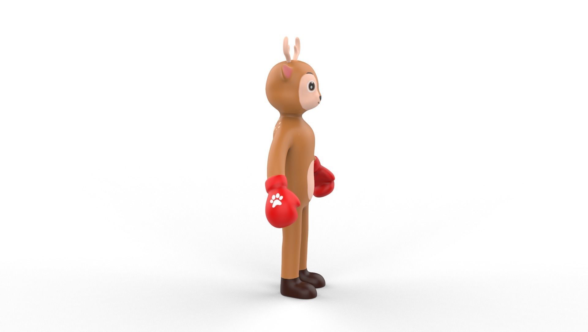 Boxing Deer Animal Animated Low-poly 3D model_21