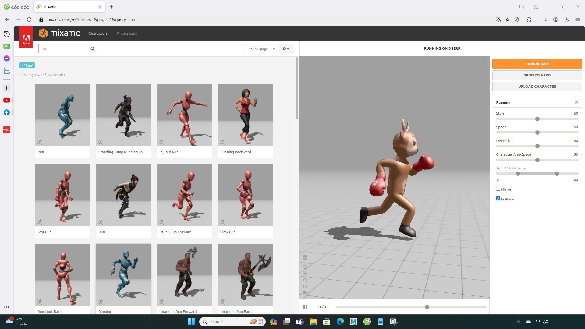 Boxing Deer Animal Animated Low-poly 3D model_5