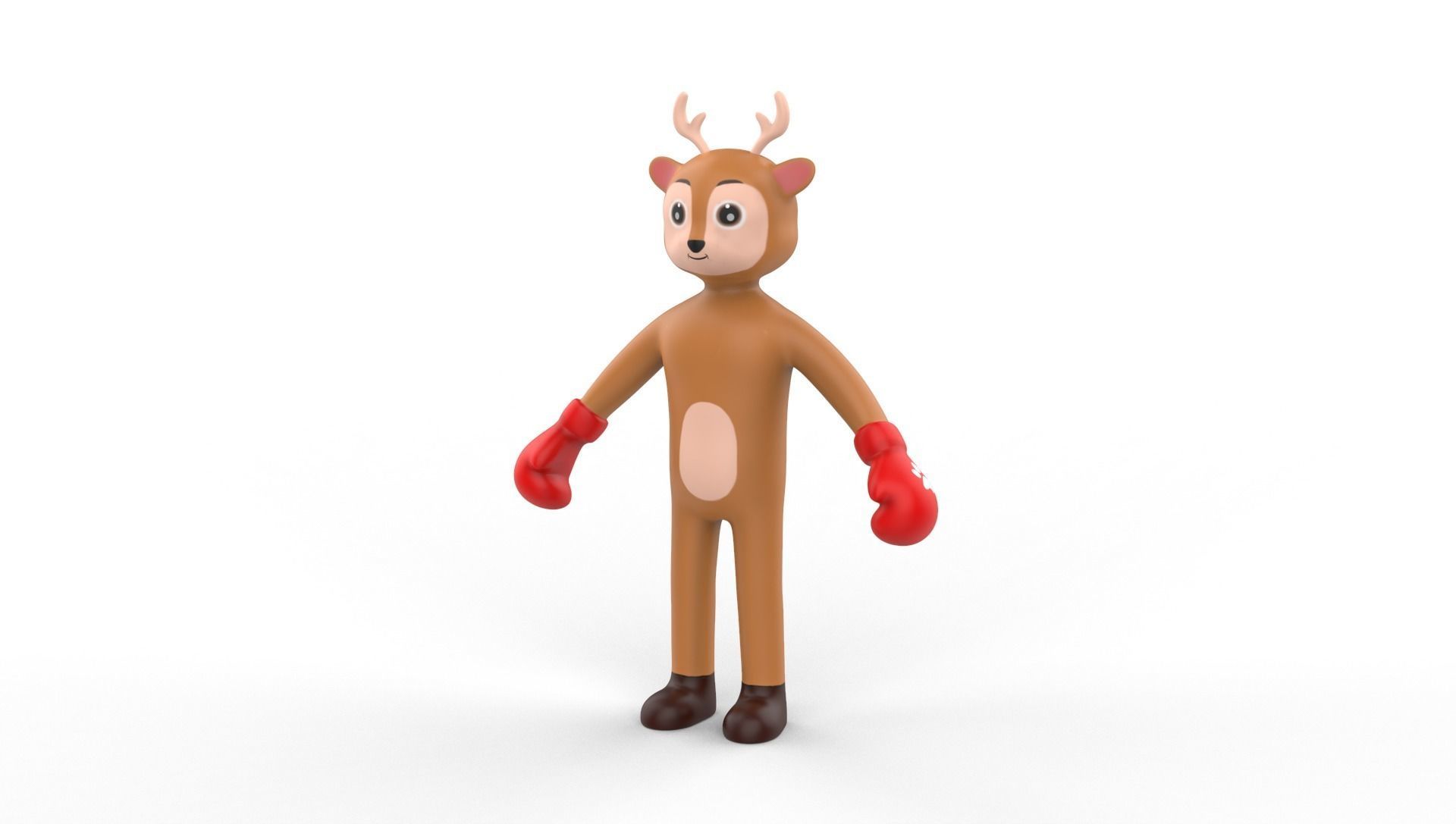 Boxing Deer Animal Animated Low-poly 3D model_11