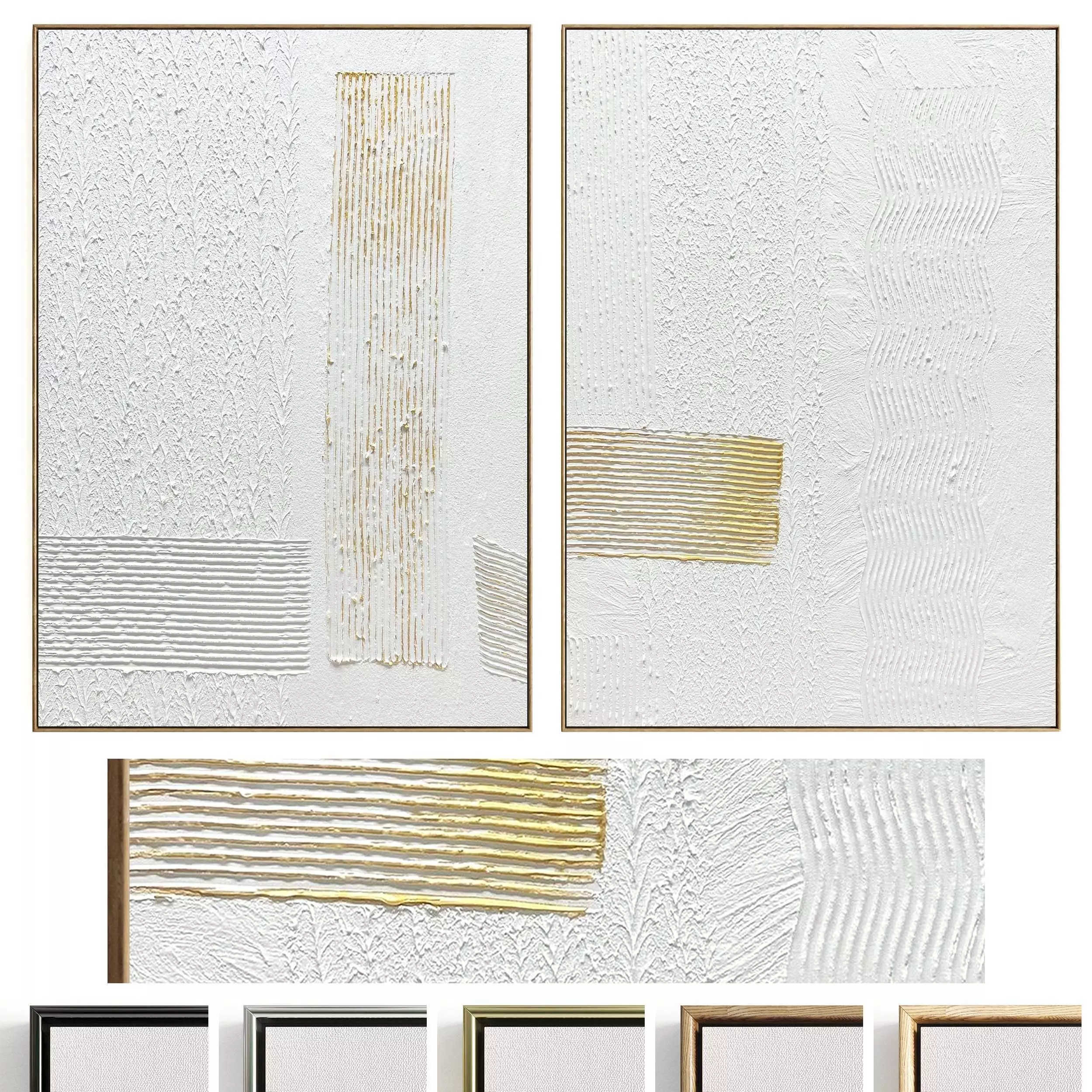 Plaster Two Photo Frame 484 Low-poly 3D model_0