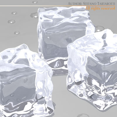Ice cubes 3D model_2