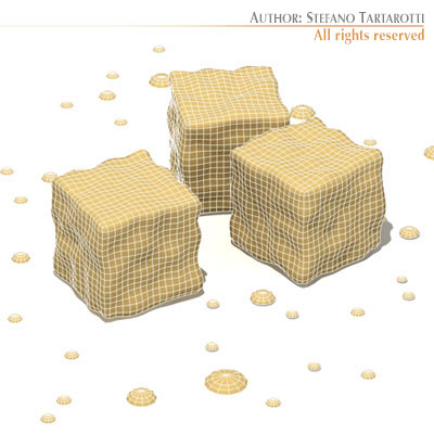 Ice cubes 3D model_3