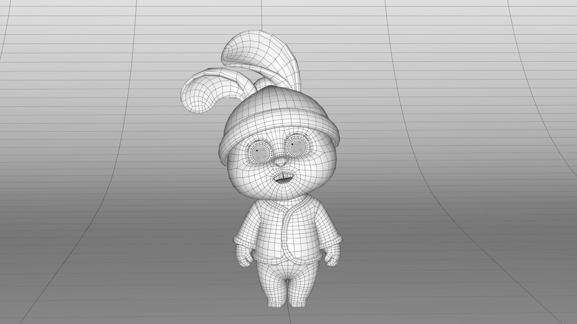 Cartoon cute rabbit 3D model_9