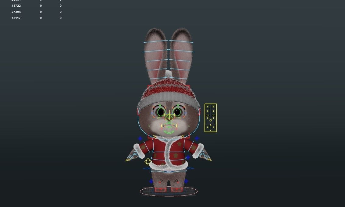 Cartoon cute rabbit 3D model_8