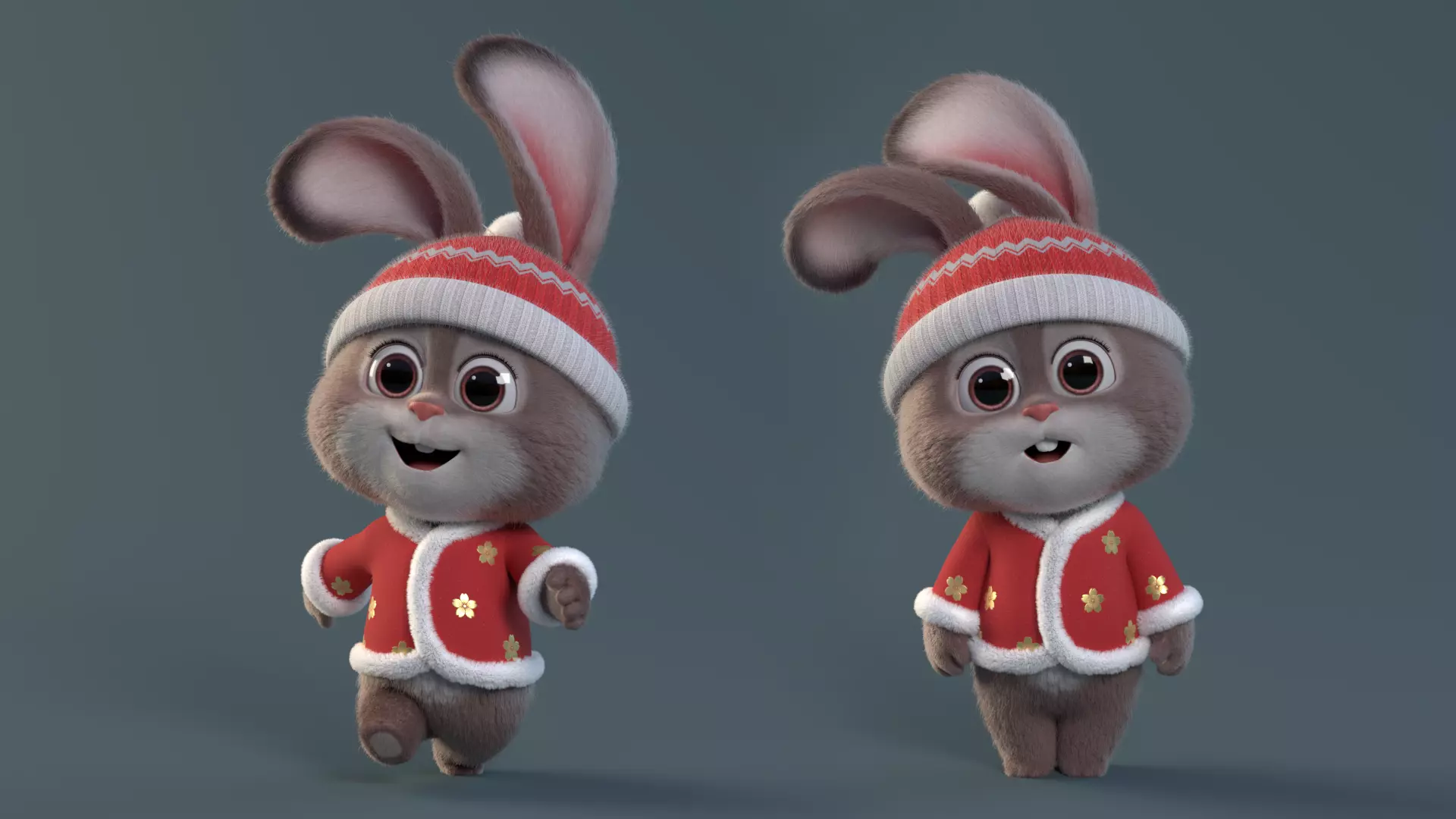 Cartoon cute rabbit 3D model_0