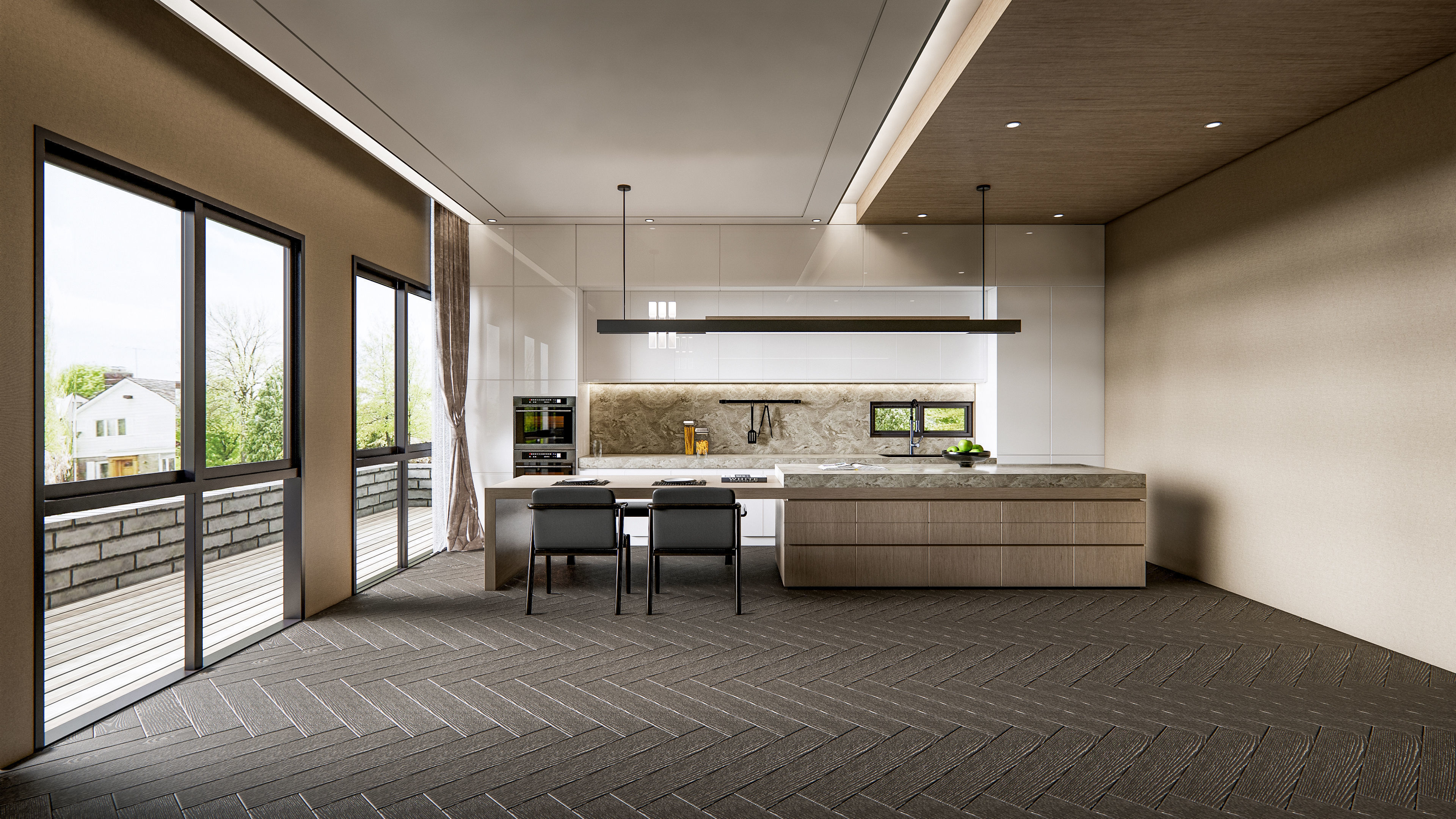 Kitchen Modern interior 0046 3D model_21