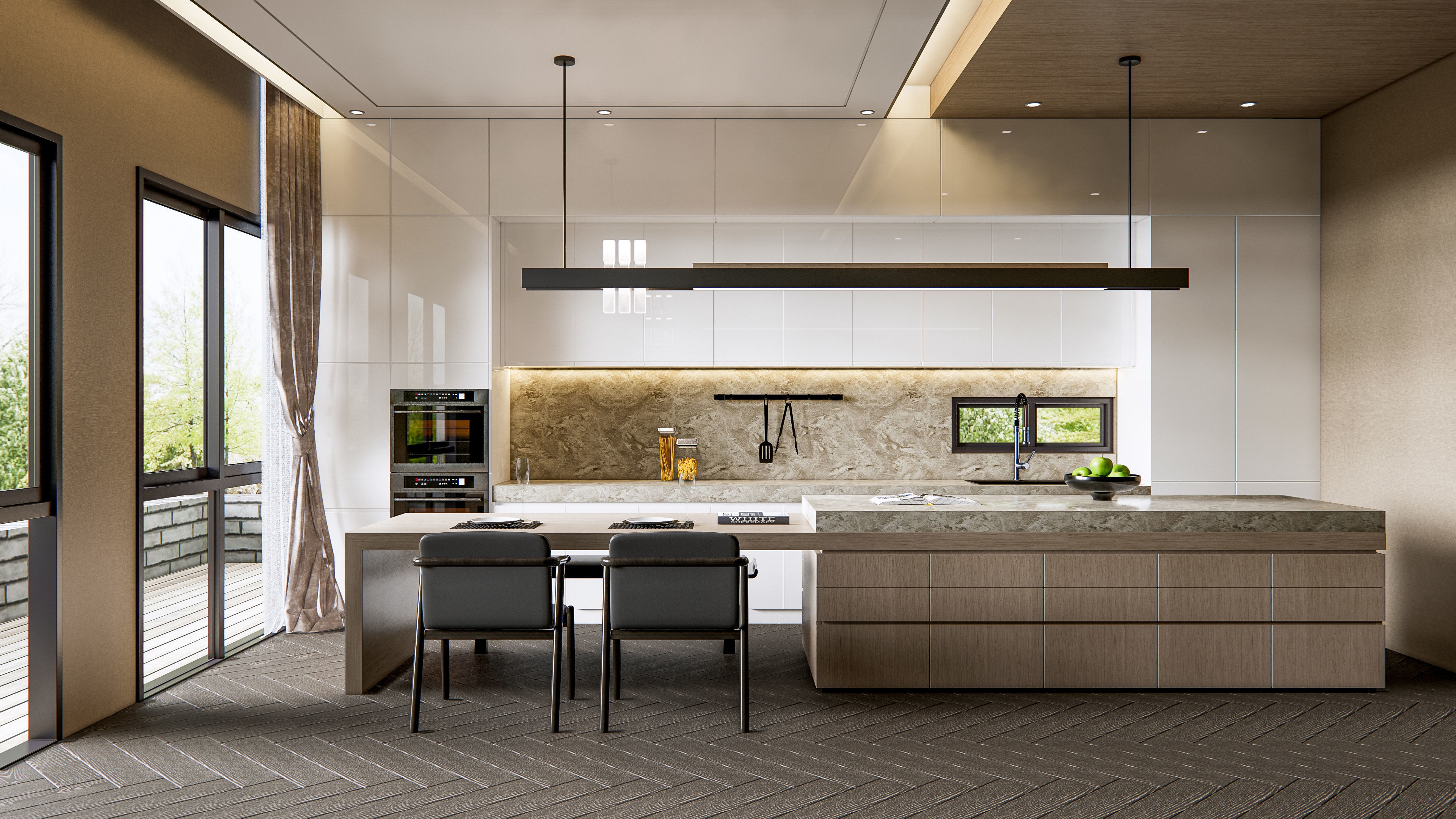 Kitchen Modern interior 0046 3D model_1