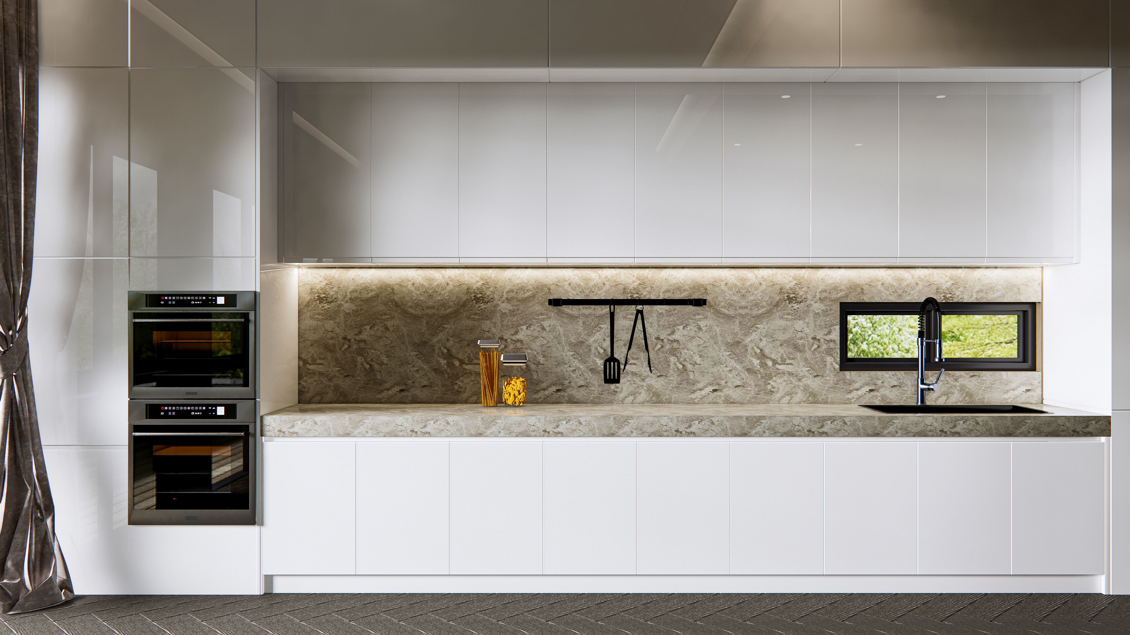 Kitchen Modern interior 0046 3D model_8