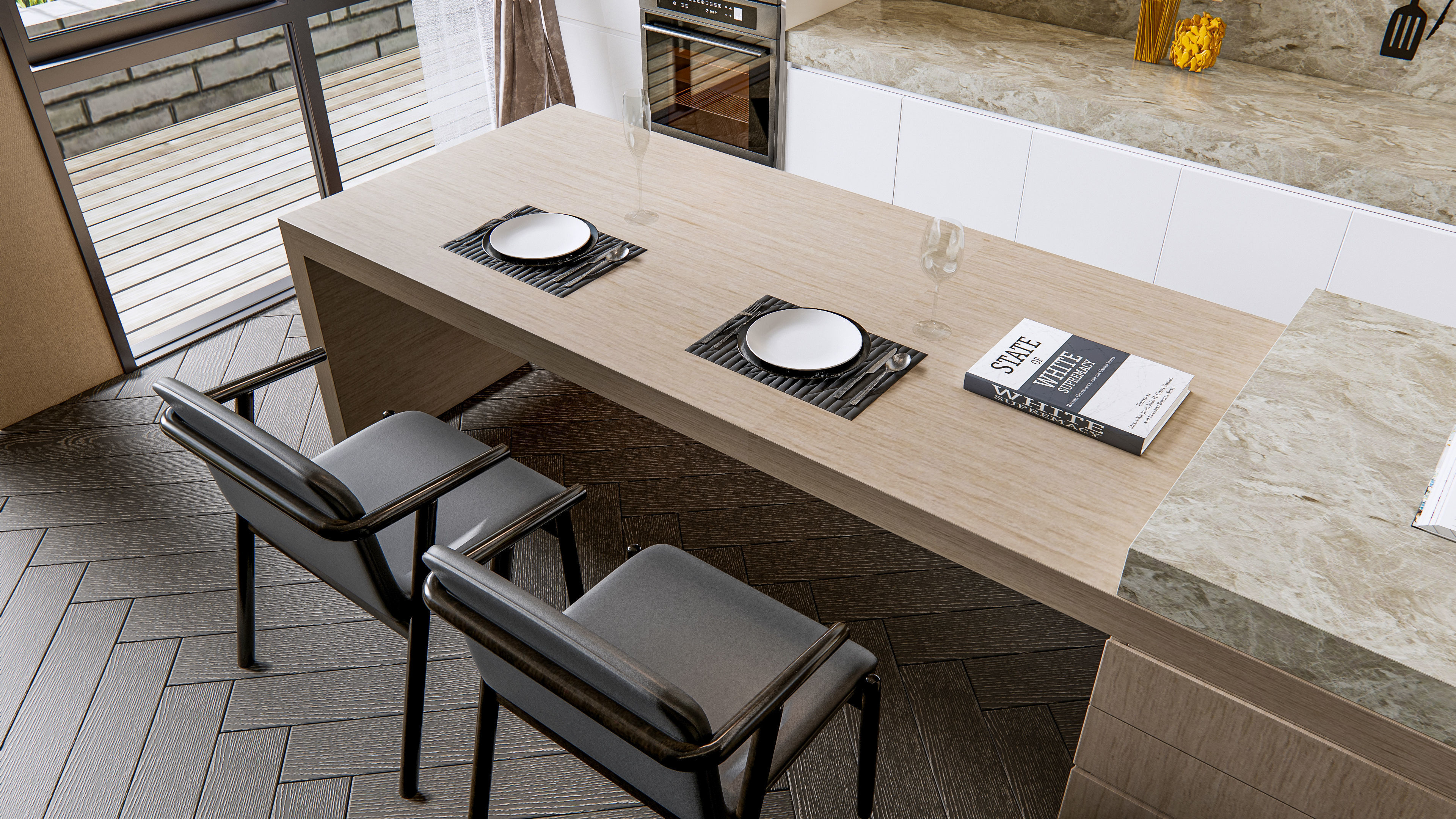 Kitchen Modern interior 0046 3D model_7