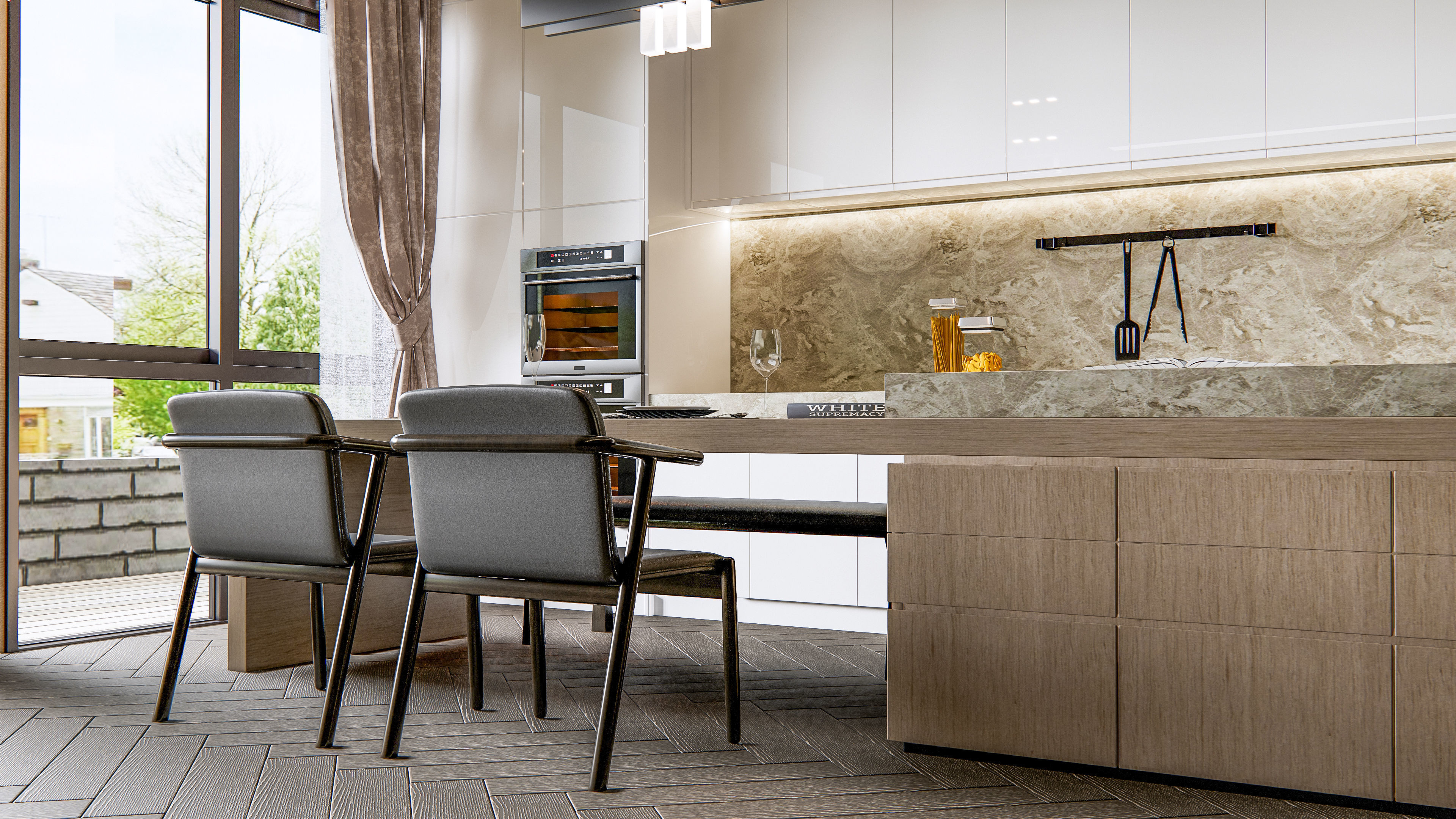 Kitchen Modern interior 0046 3D model_5