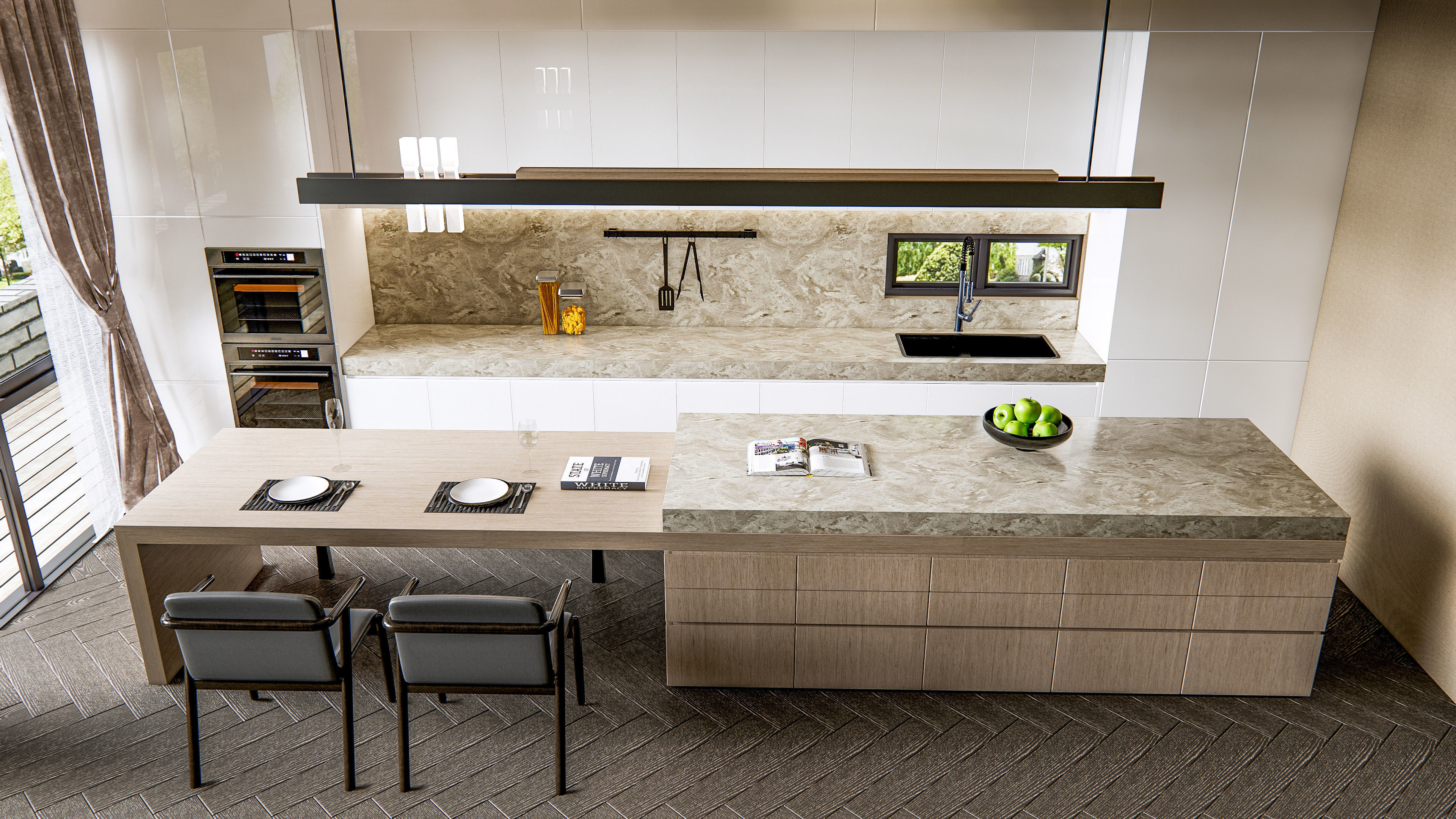 Kitchen Modern interior 0046 3D model_9