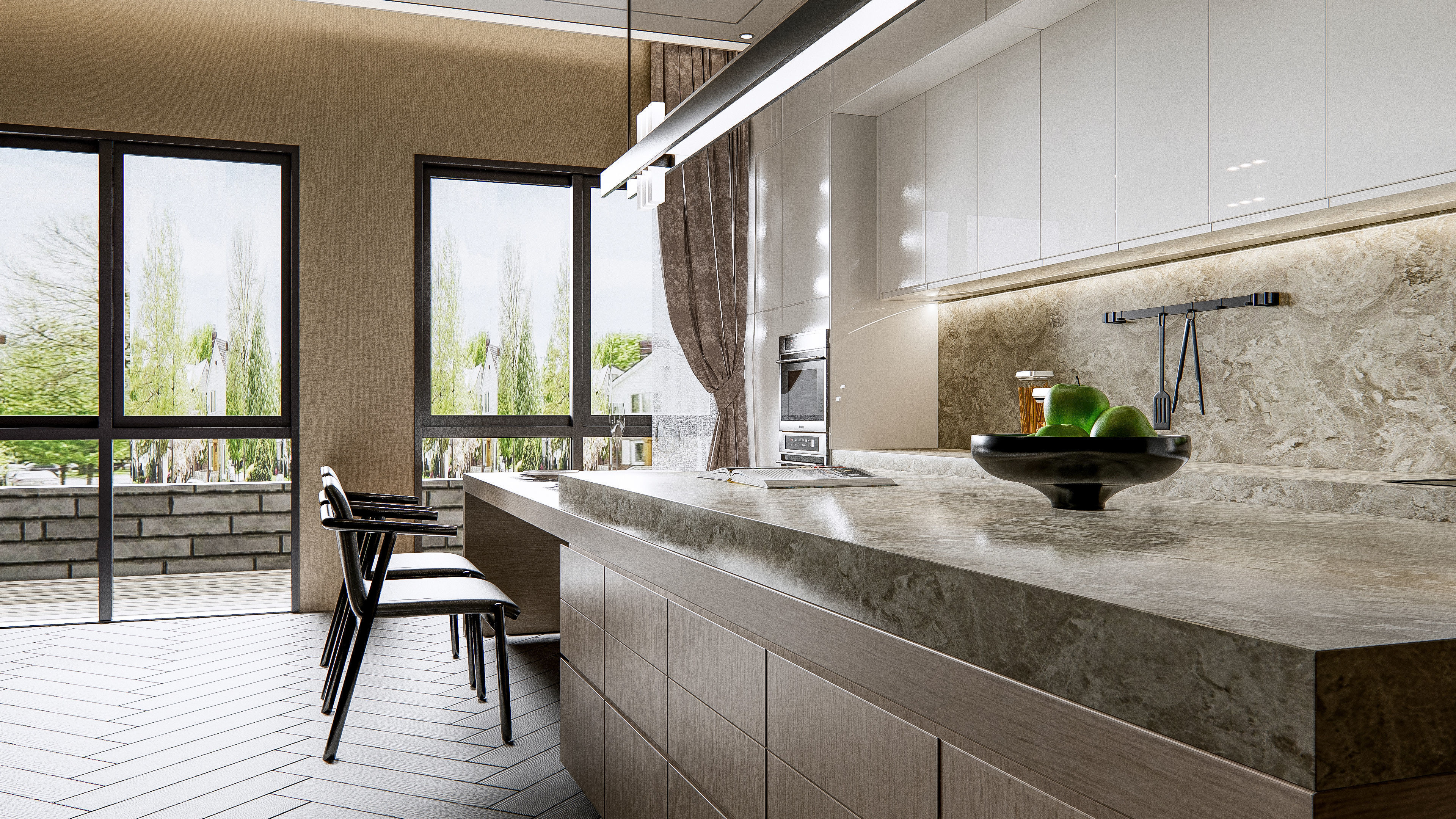 Kitchen Modern interior 0046 3D model_10