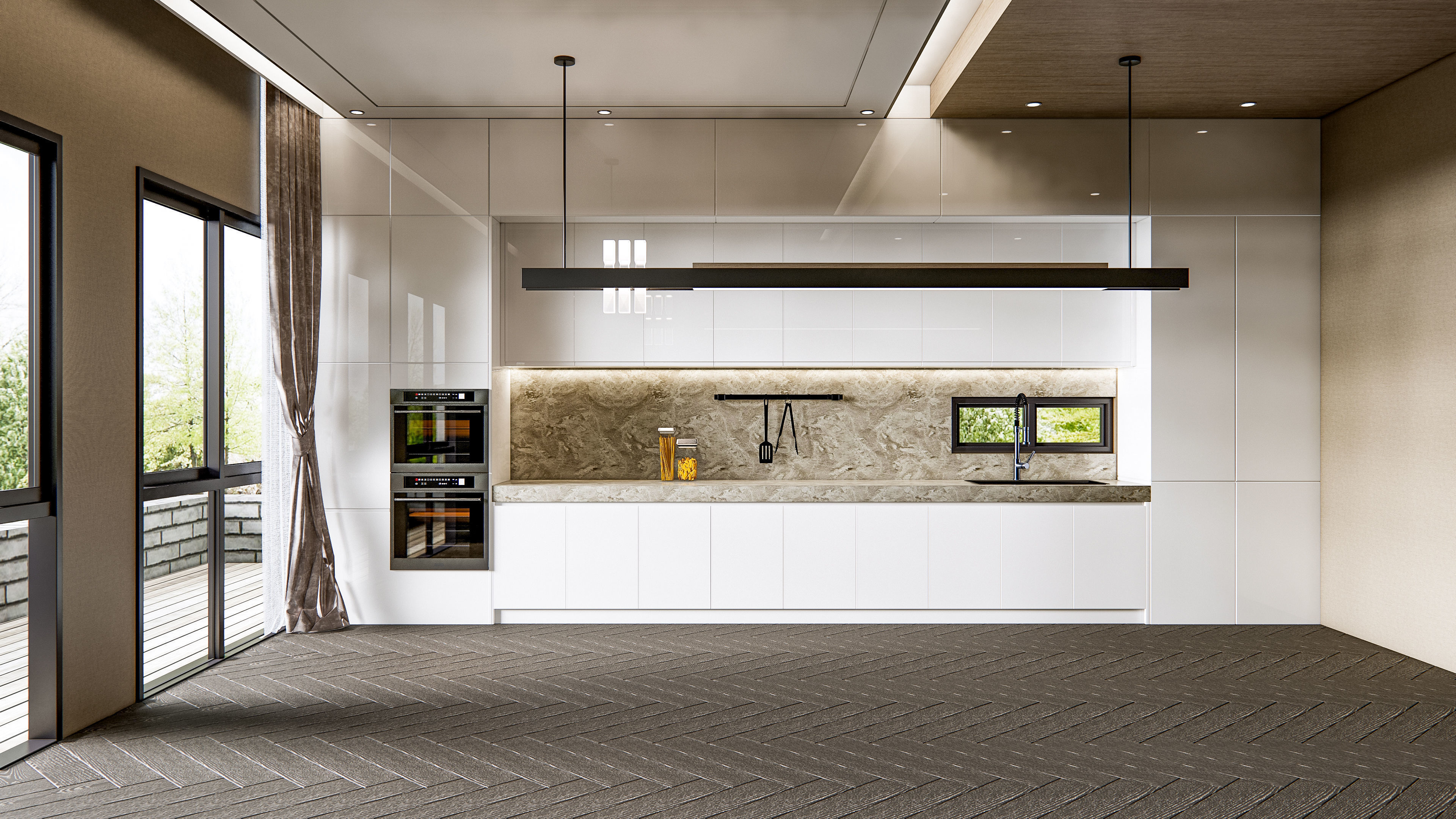 Kitchen Modern interior 0046 3D model_12