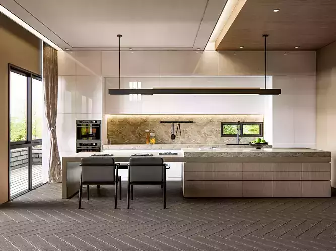 Kitchen Modern interior 0046 3D model
