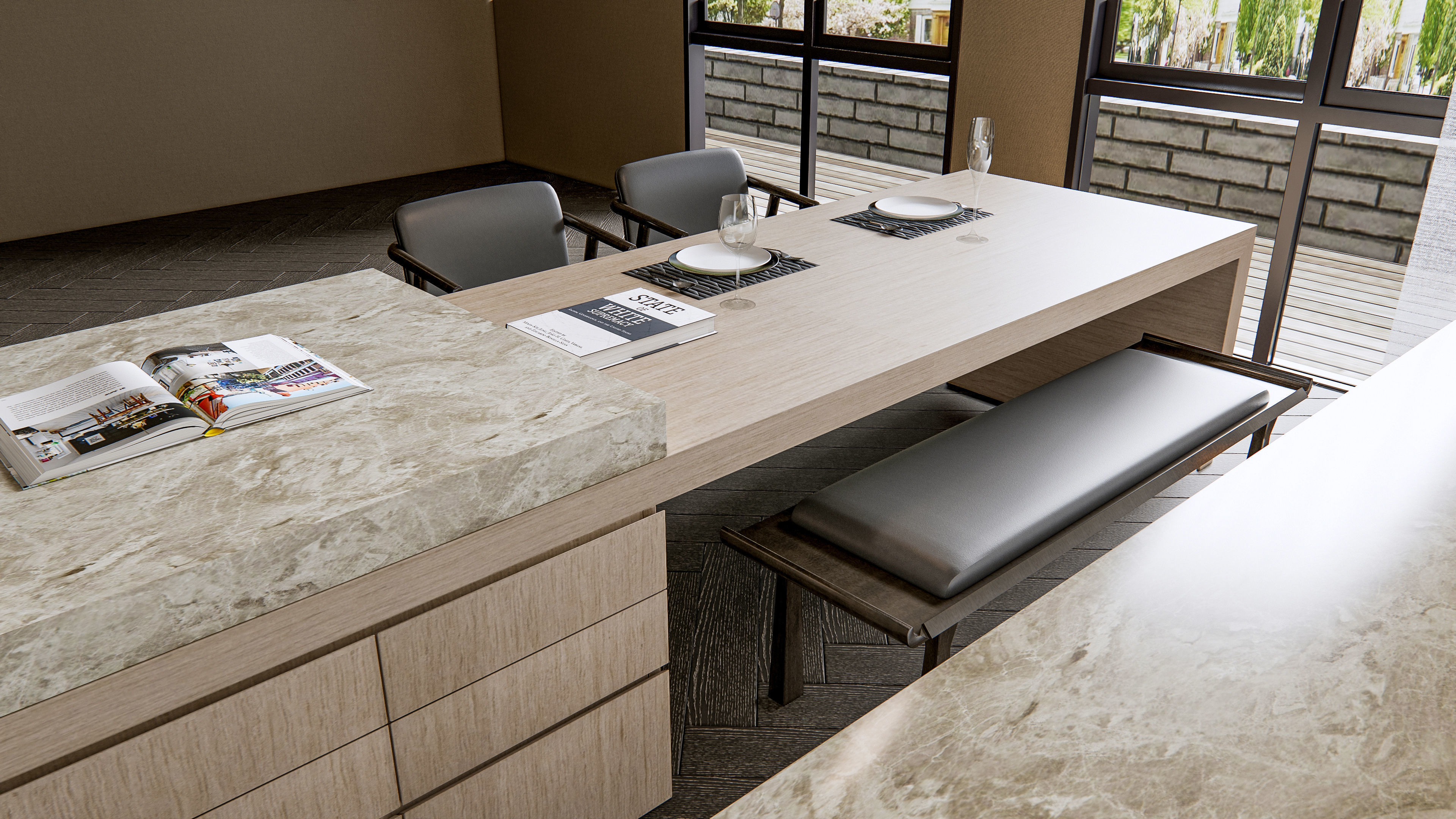 Kitchen Modern interior 0046 3D model_14