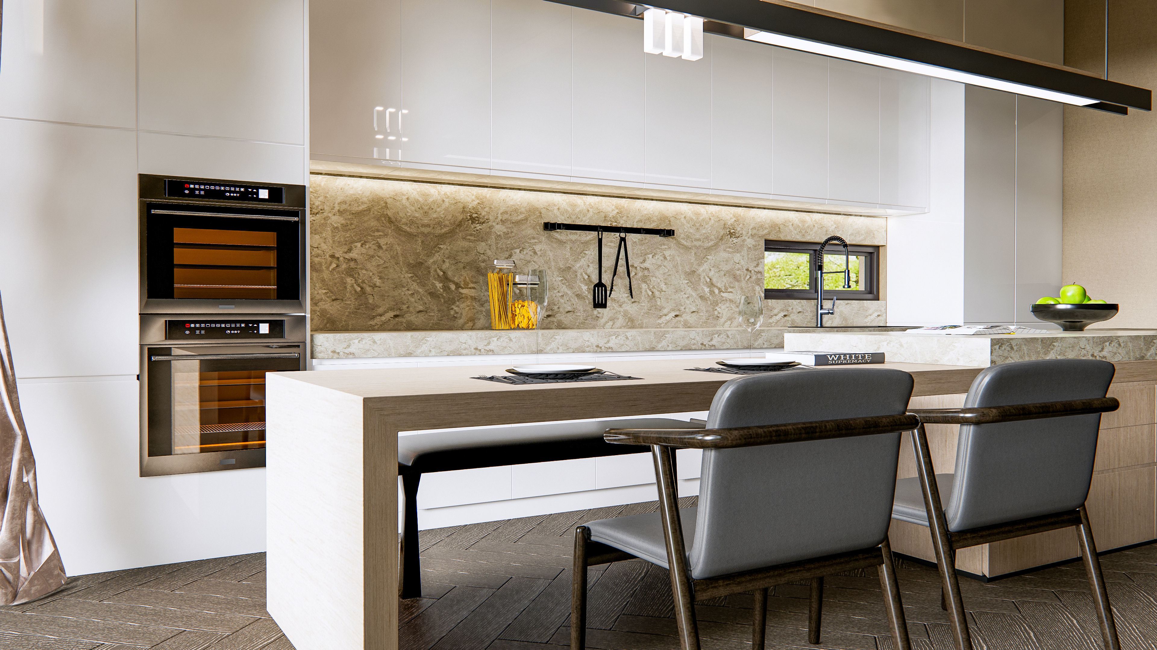 Kitchen Modern interior 0046 3D model_6