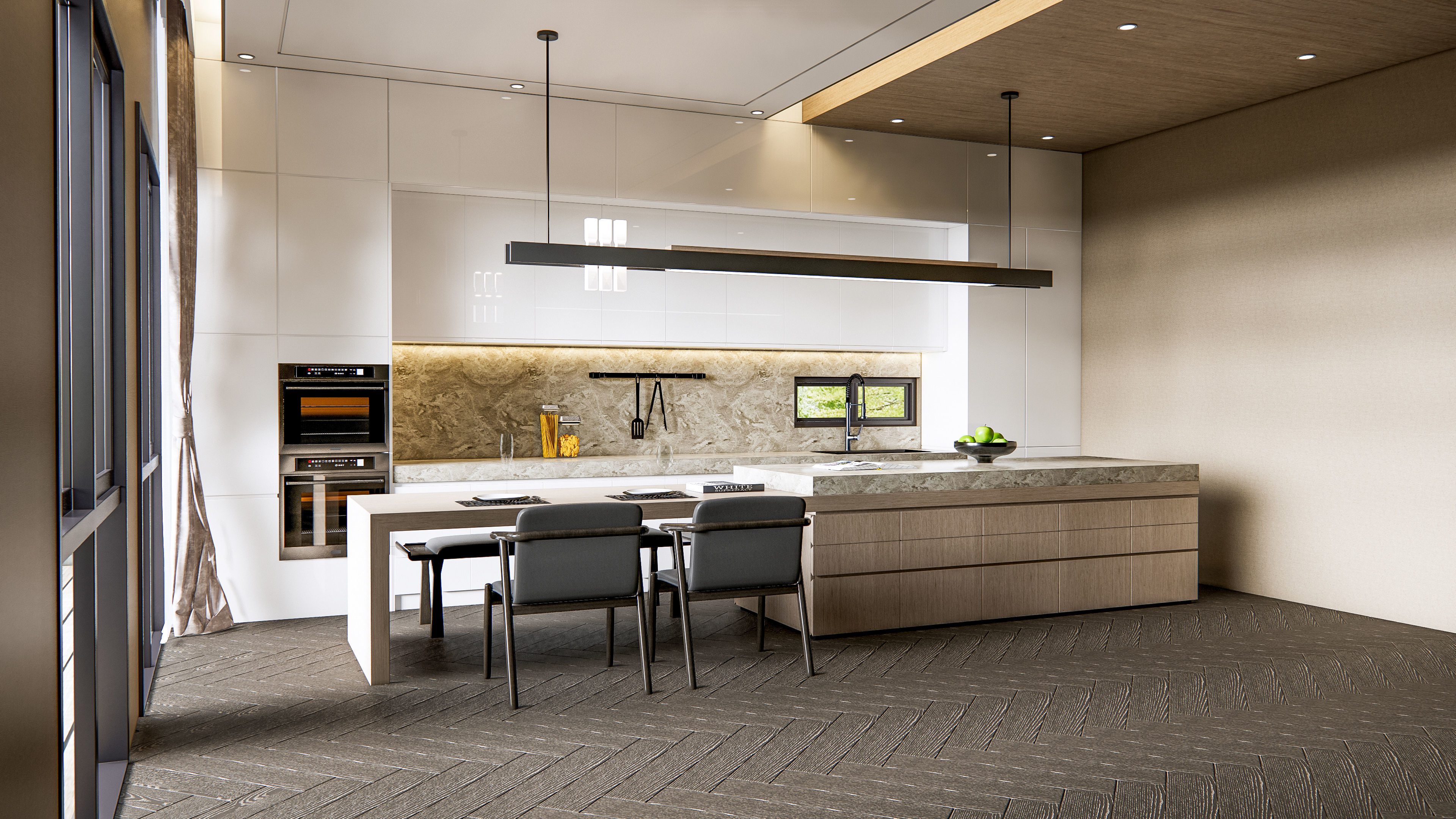 Kitchen Modern interior 0046 3D model_4