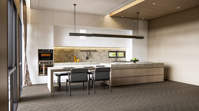 Kitchen Modern interior 0046 3D model