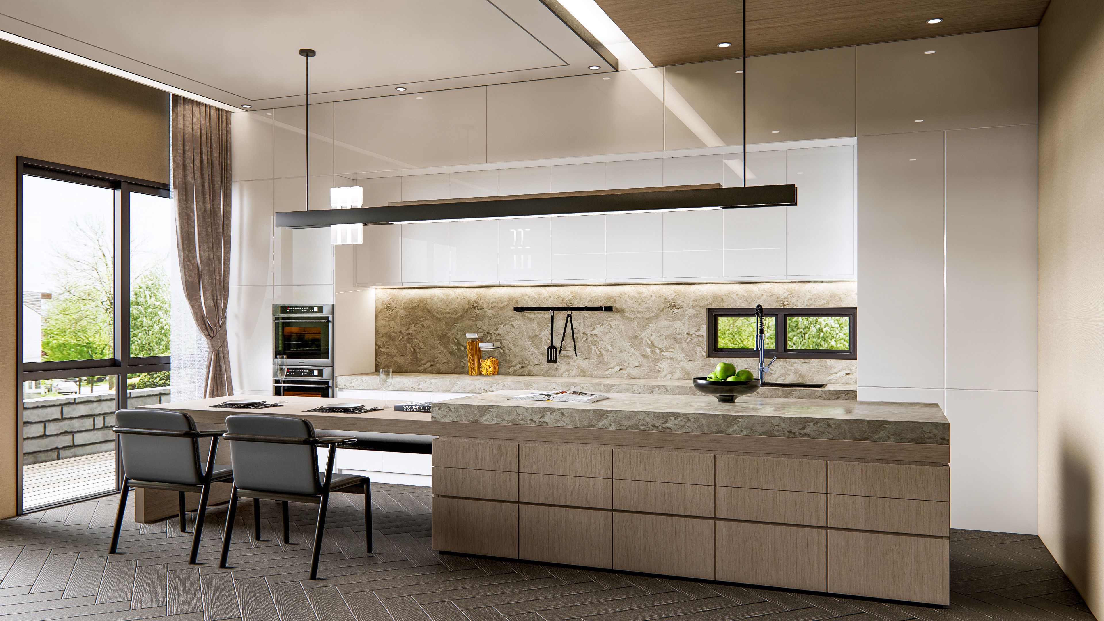 Kitchen Modern interior 0046 3D model_3