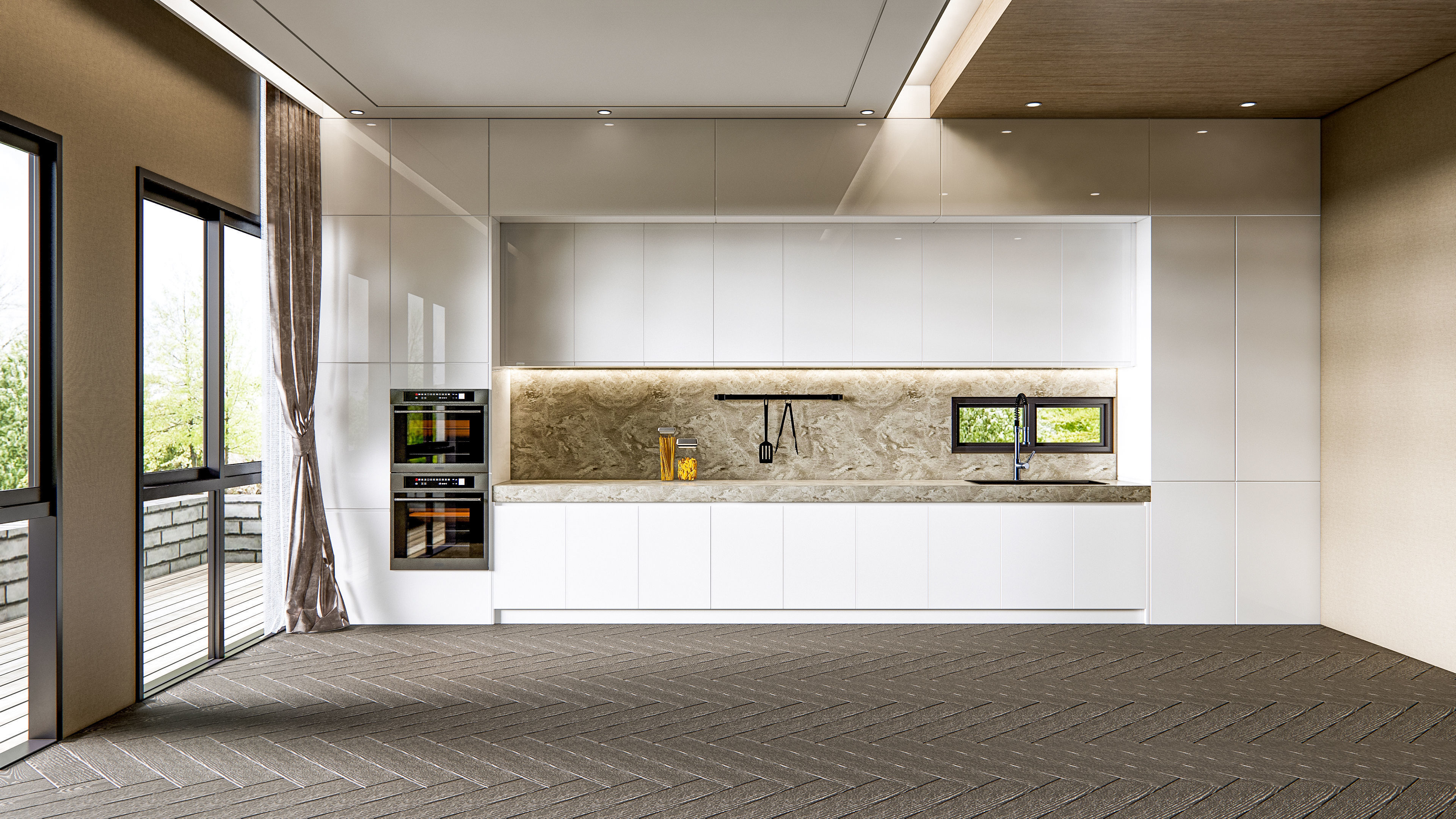 Kitchen Modern interior 0046 3D model_13