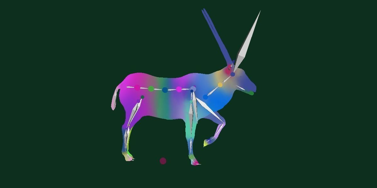 Gemsbok Oryx Antelope Low-poly 3D model_13