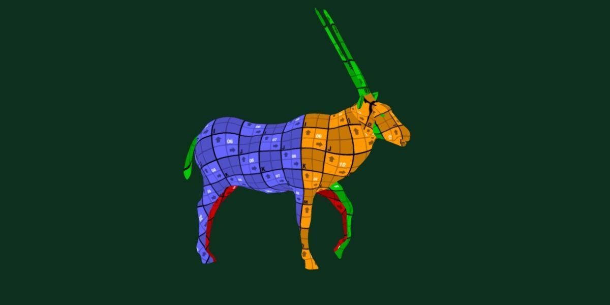 Gemsbok Oryx Antelope Low-poly 3D model_7