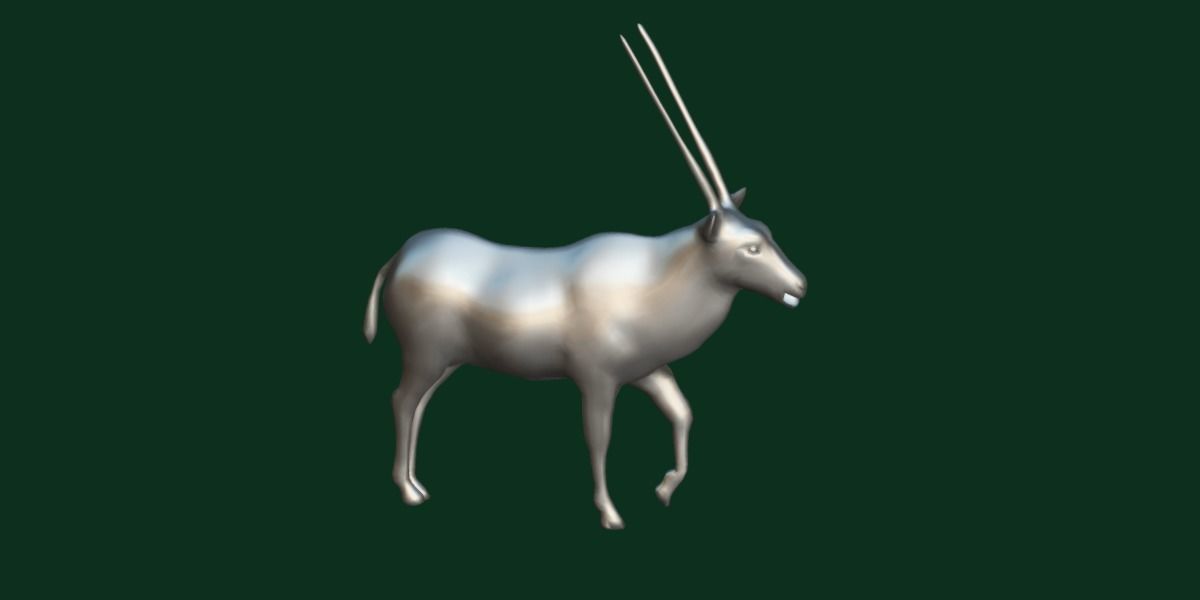 Gemsbok Oryx Antelope Low-poly 3D model_18
