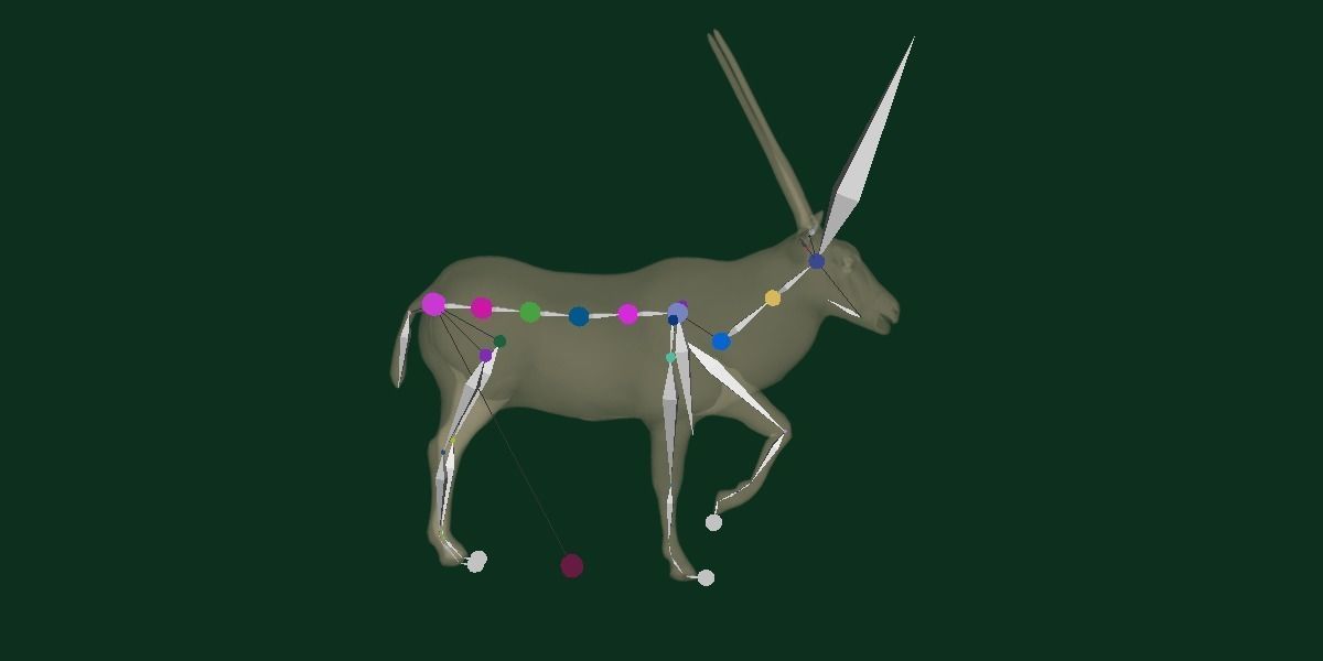 Gemsbok Oryx Antelope Low-poly 3D model_12
