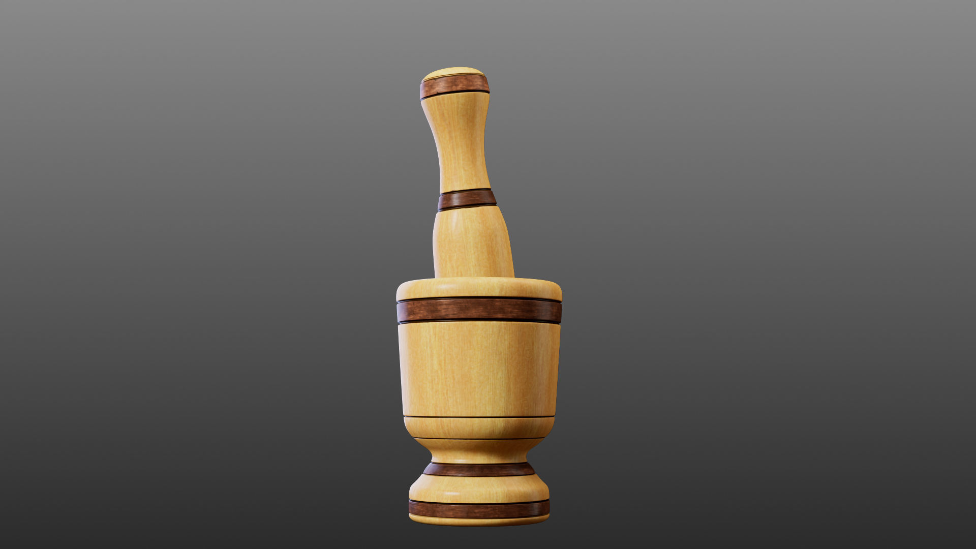 Wood Mortar 3D model_2