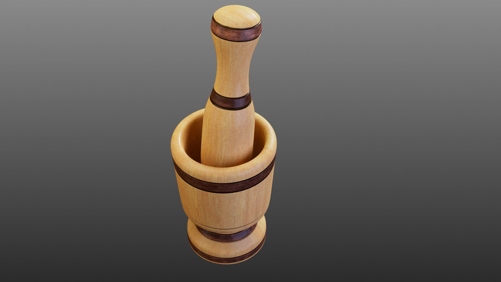 Wood Mortar 3D model_4
