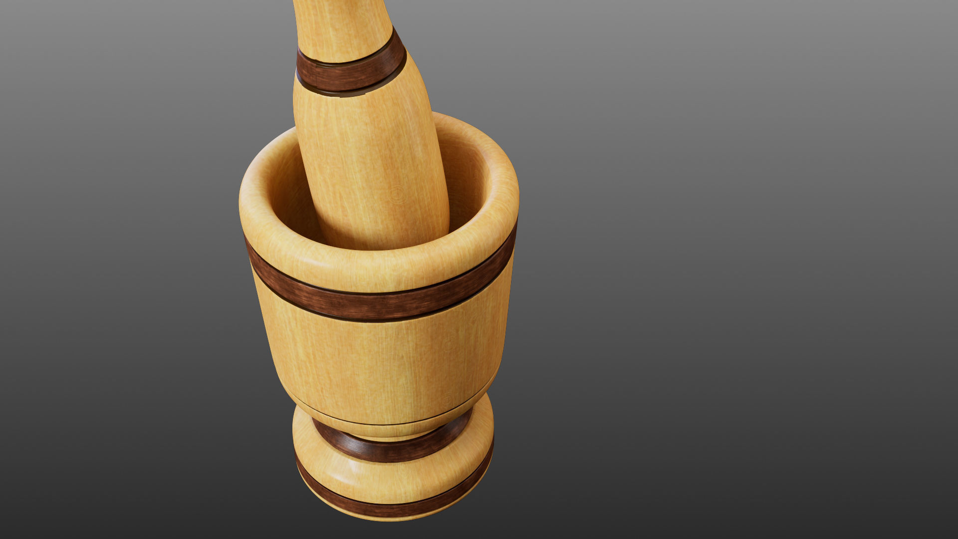 Wood Mortar 3D model_5