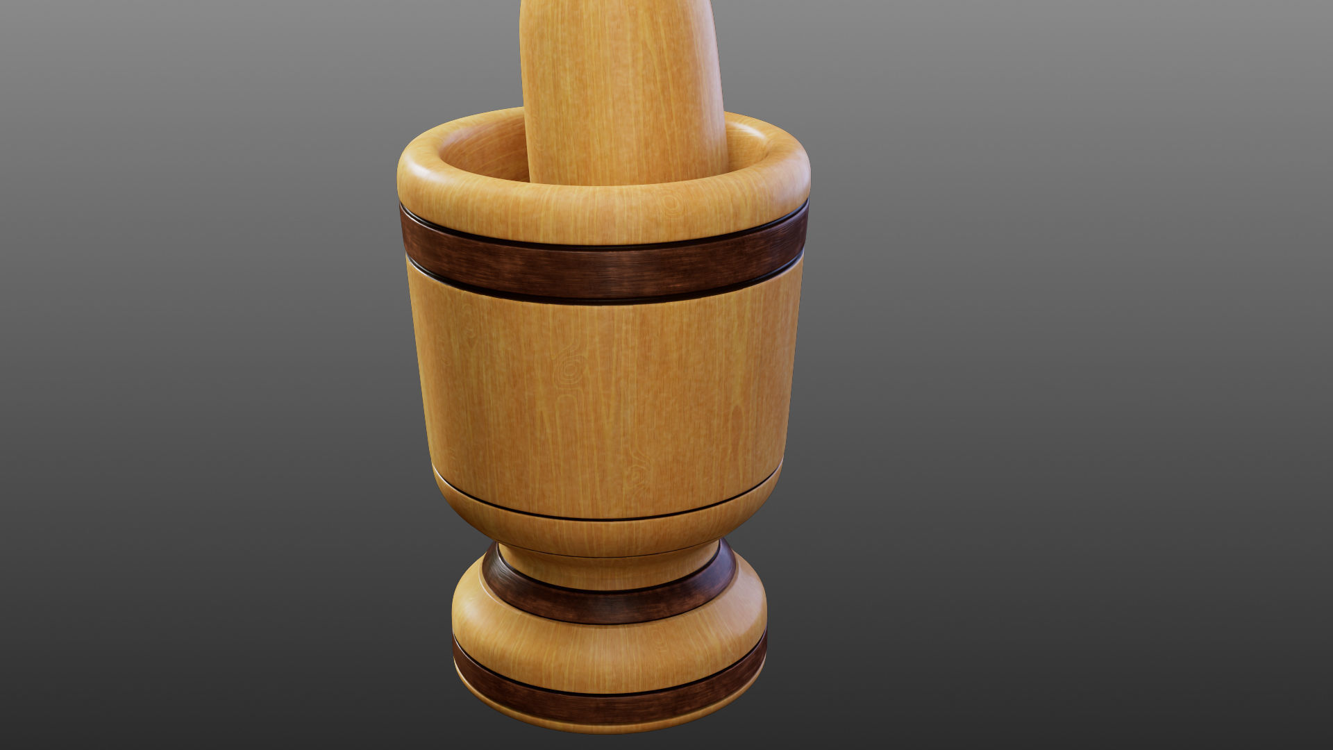 Wood Mortar 3D model_6