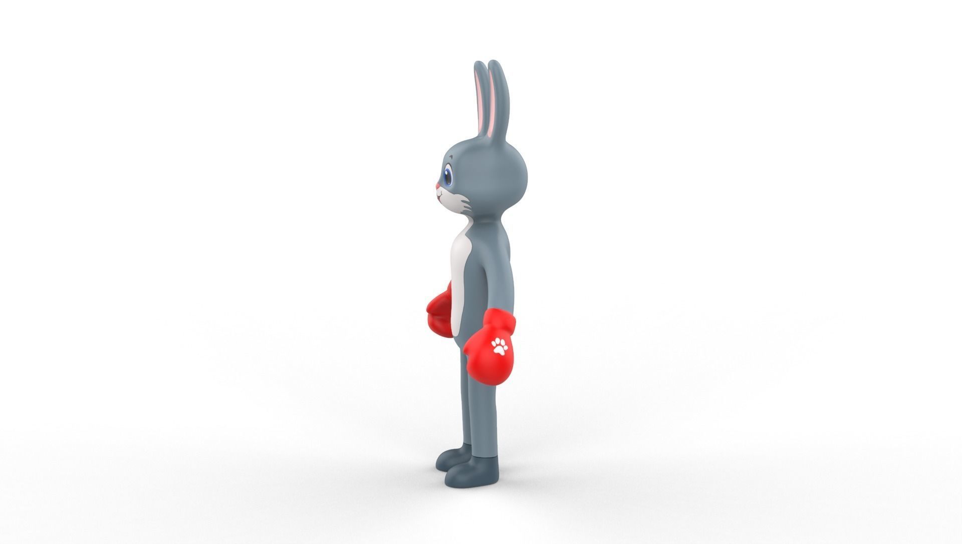 Boxing Rabbit Animal Animated Low-poly 3D model_12