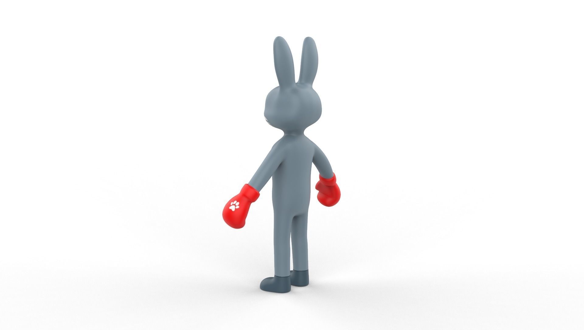 Boxing Rabbit Animal Animated Low-poly 3D model_14
