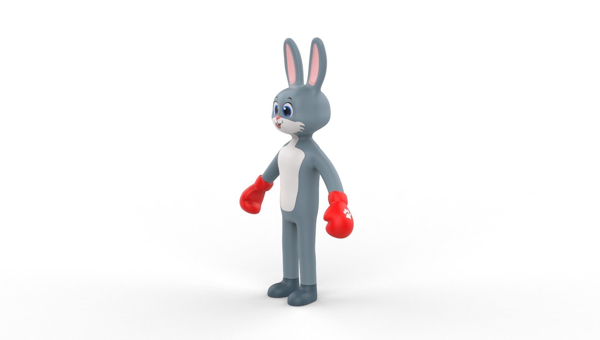 Boxing Rabbit Animal Animated Low-poly 3D model_11
