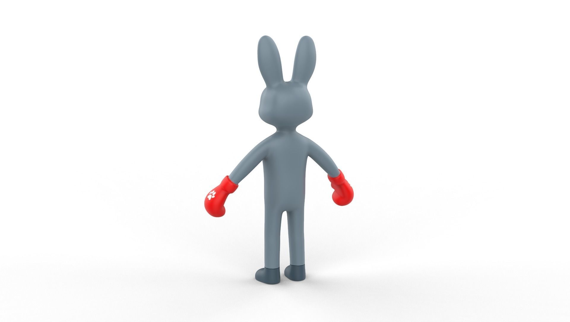 Boxing Rabbit Animal Animated Low-poly 3D model_15