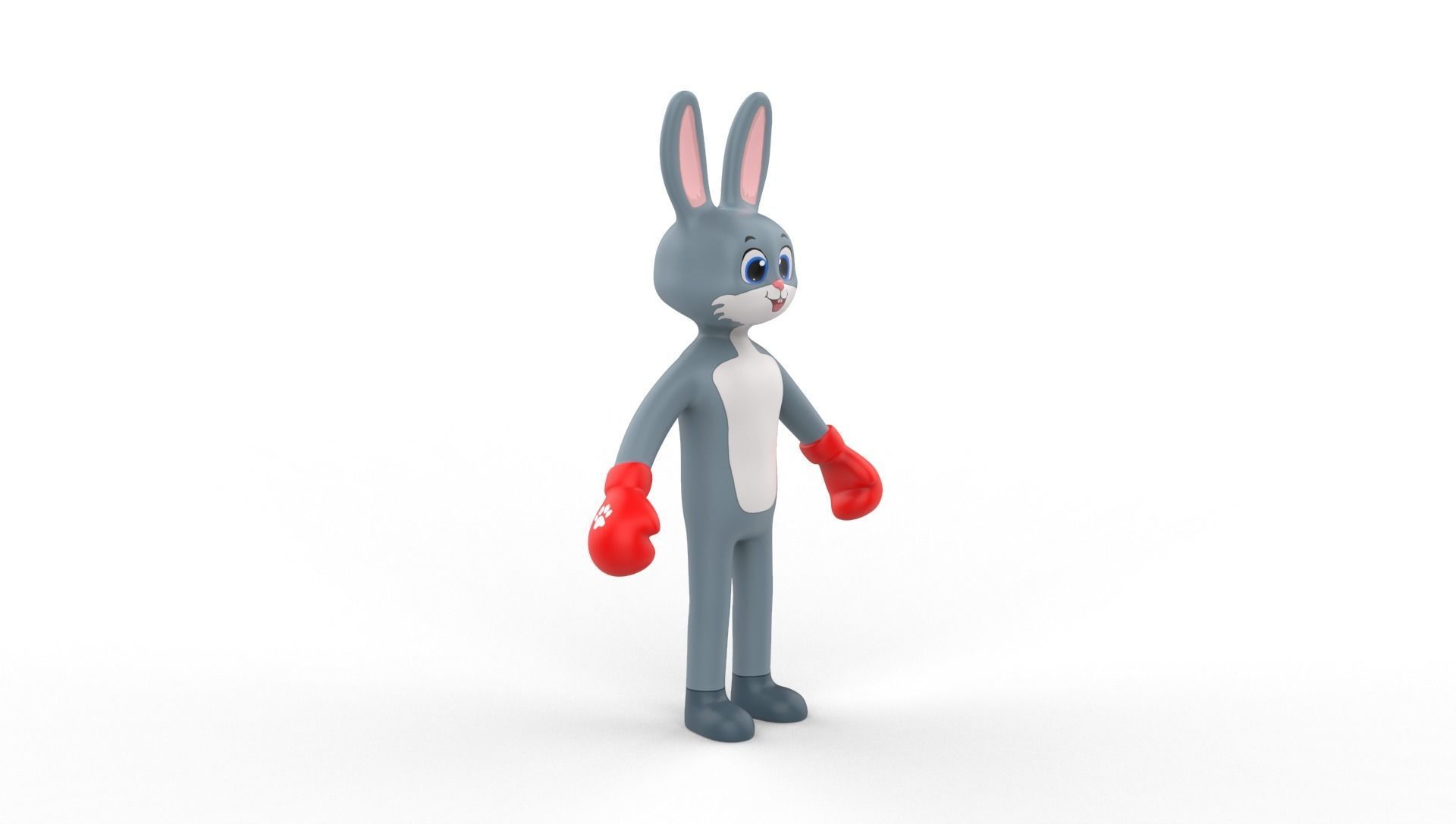 Boxing Rabbit Animal Animated Low-poly 3D model_21