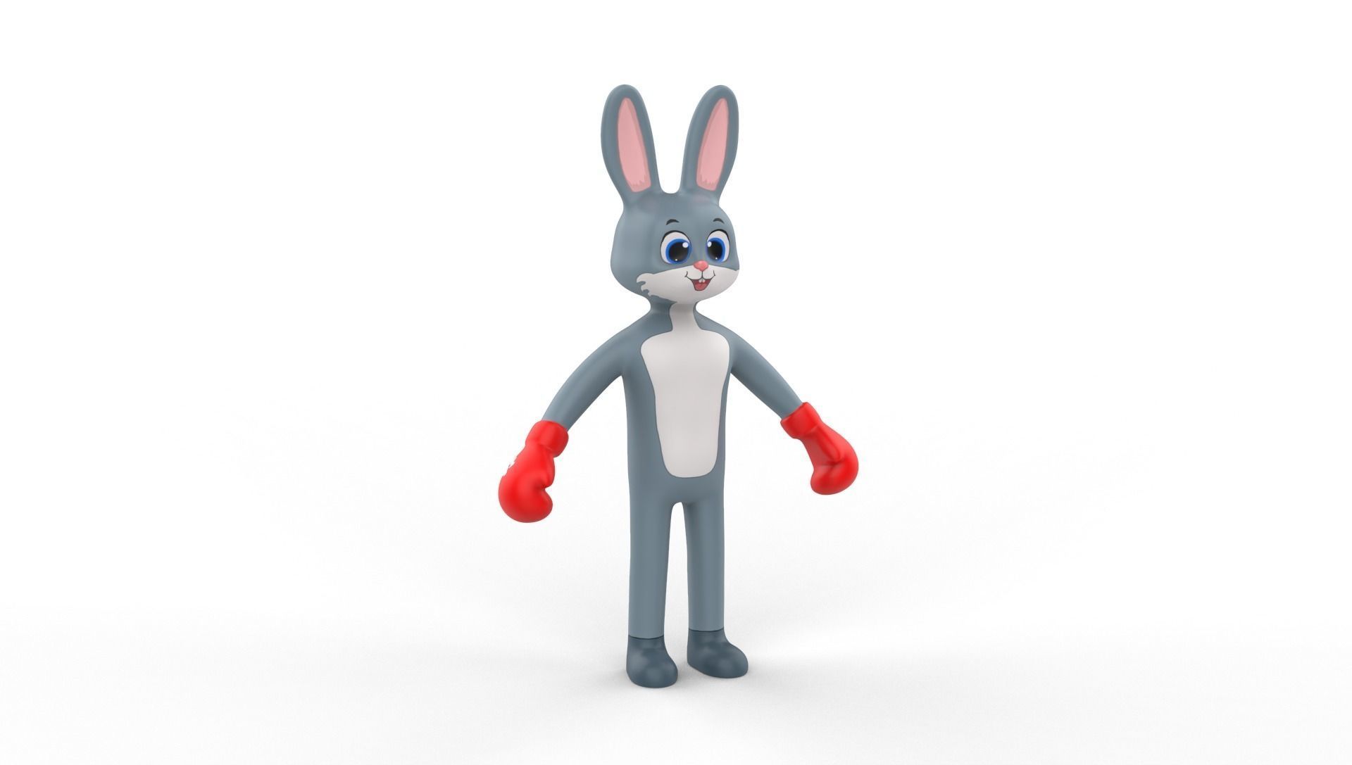 Boxing Rabbit Animal Animated Low-poly 3D model_22