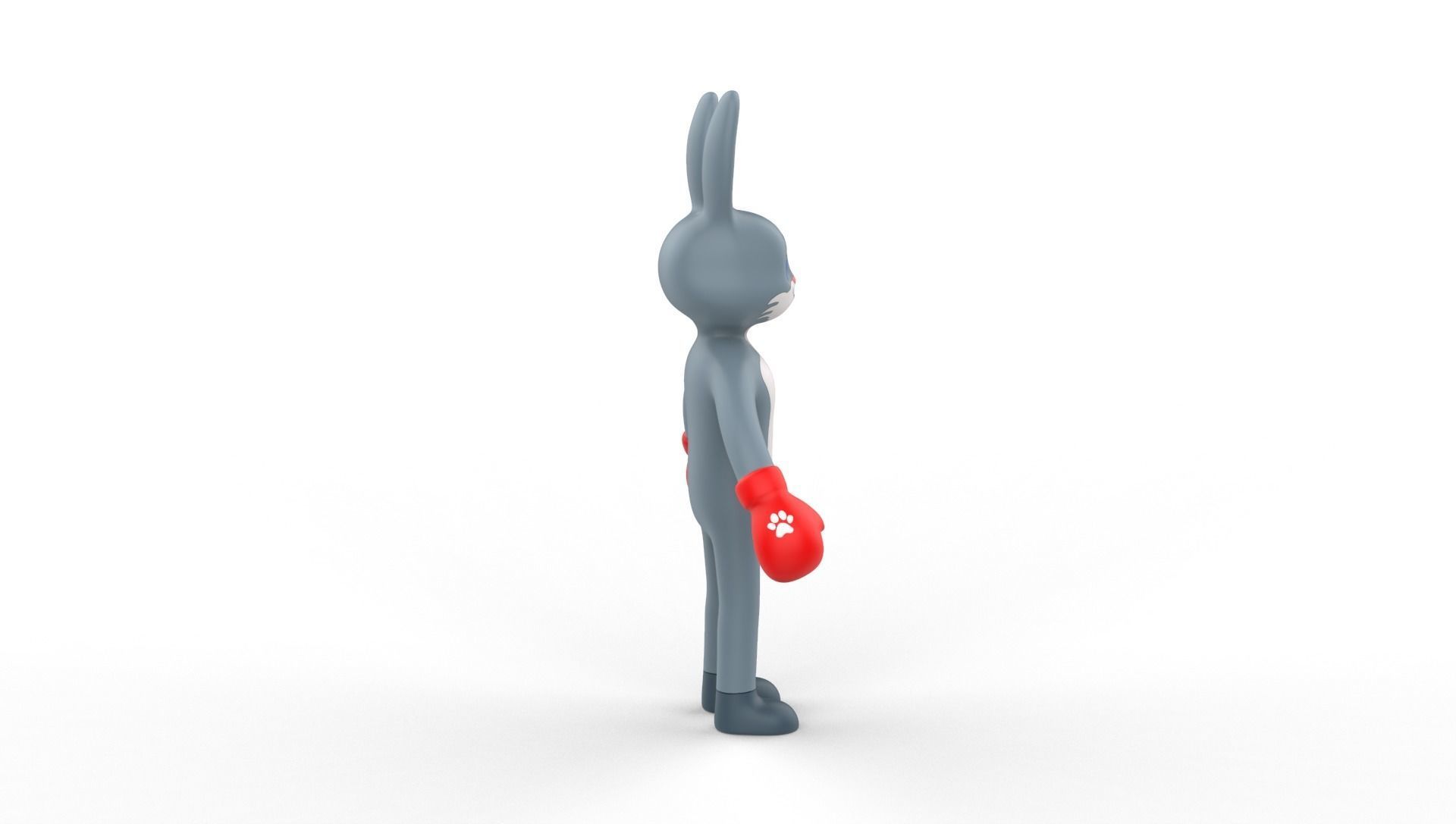 Boxing Rabbit Animal Animated Low-poly 3D model_19