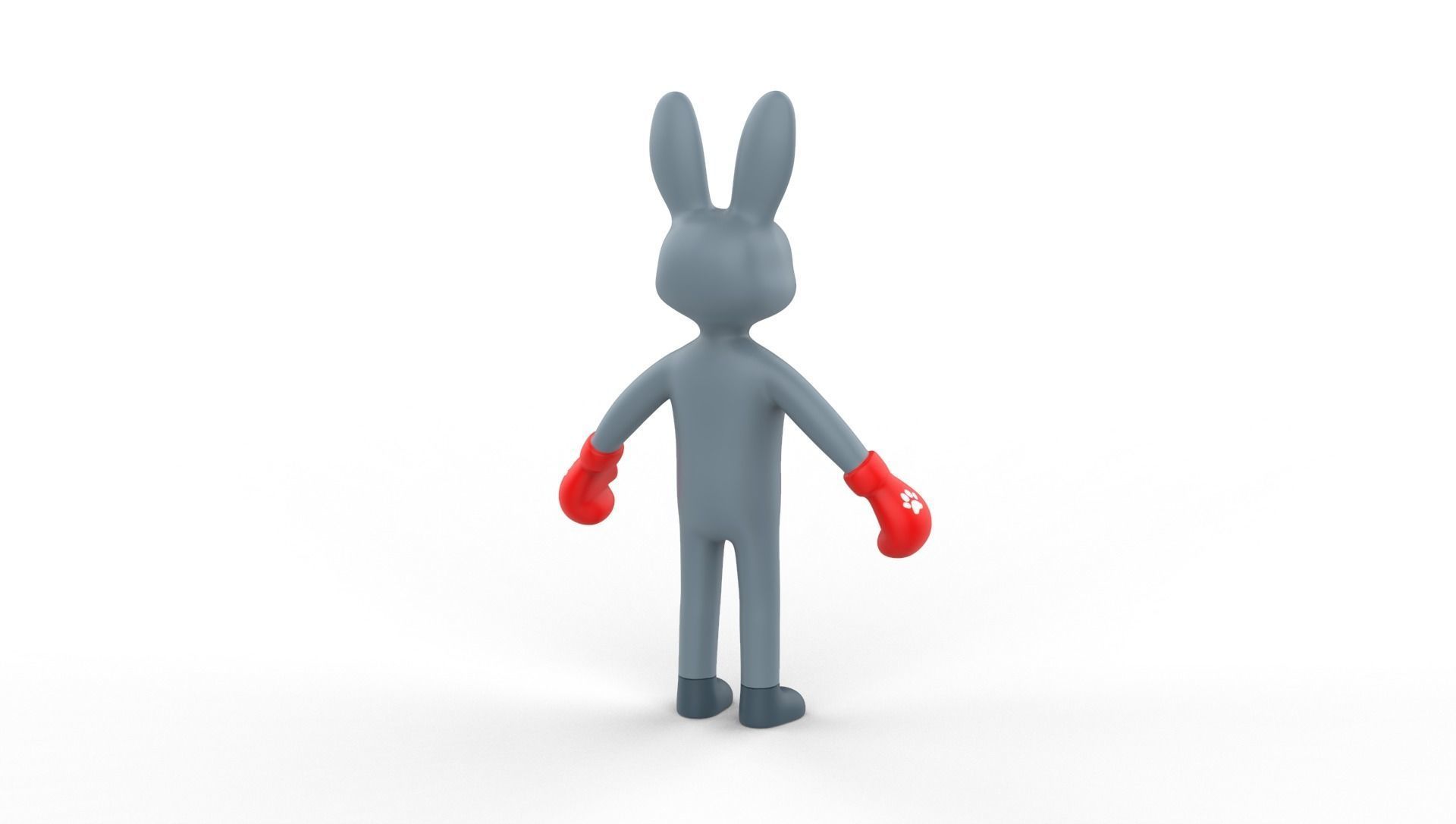 Boxing Rabbit Animal Animated Low-poly 3D model_17